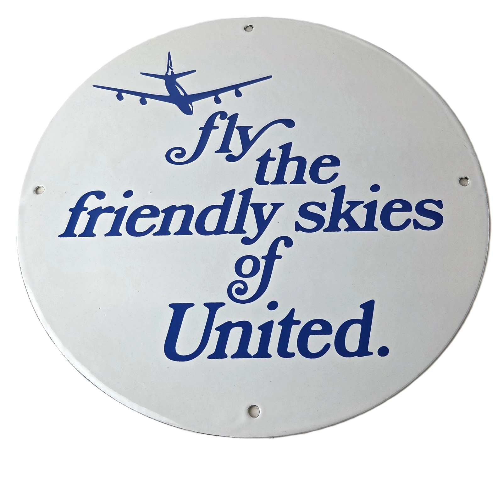 Vintage United Airlines Sign – Aviation Hangar Gas Pump Airplane Porcelain Sign