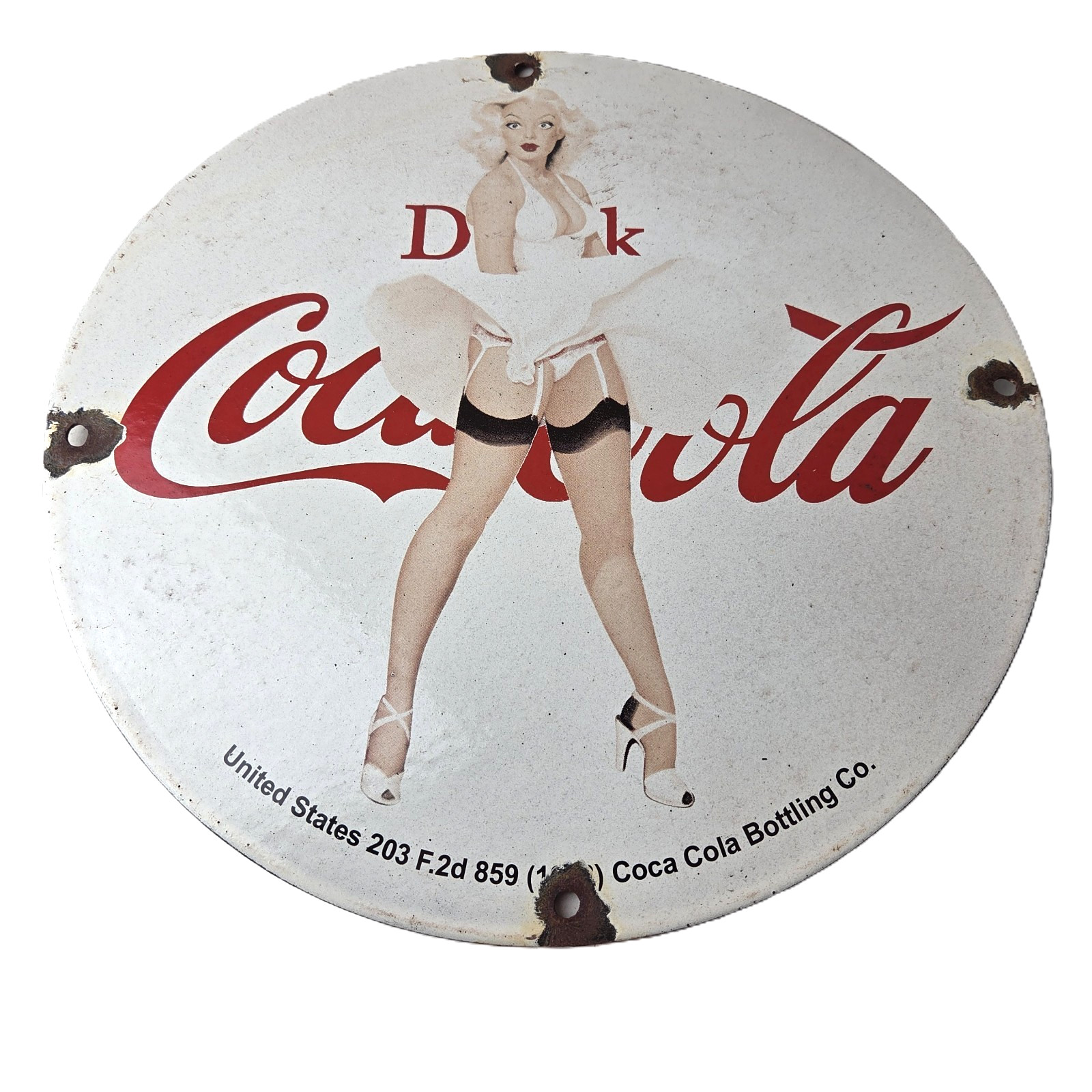 Vintage Coca Cola Porcelain Sign – Gas Pump Bottling Service Soda Beverage Sign