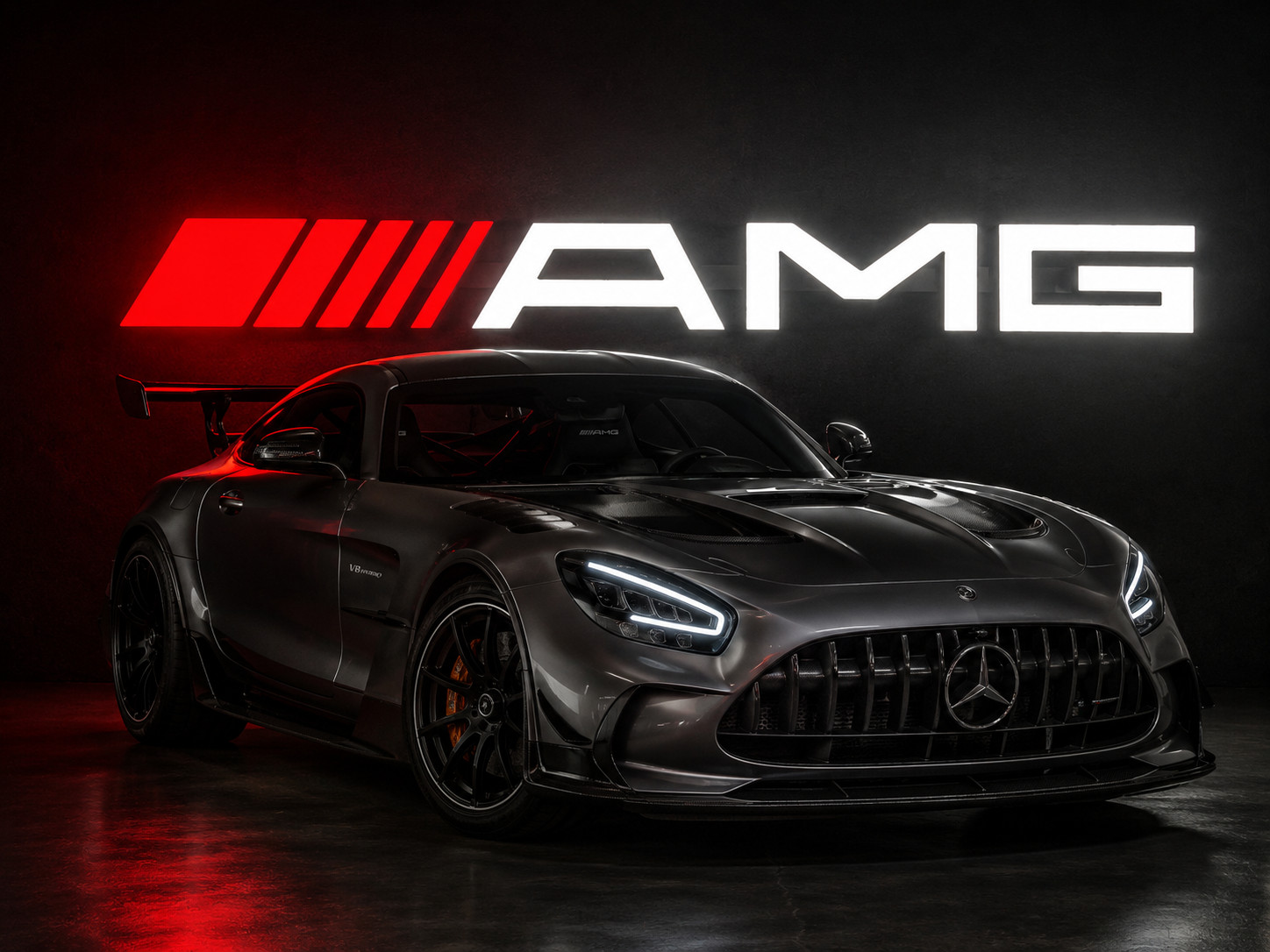 Illuminated Mercedes-Benz AMG Dealership Sign