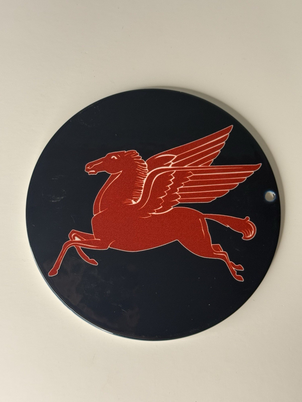 Mobil Pegasus Gas Oil Advertising Magnet Sign 4” Thick Metal Quality Material