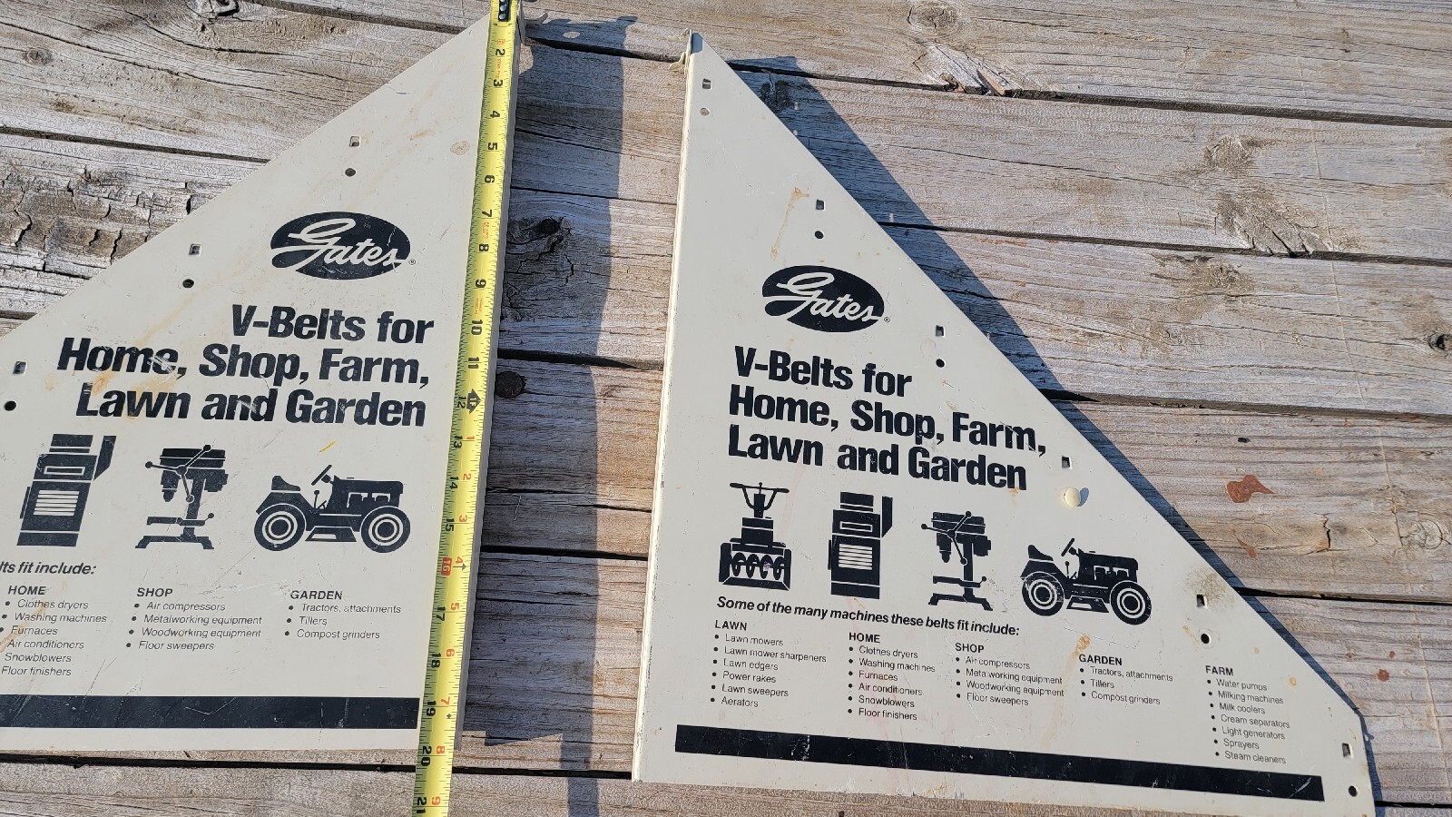 Vintage Gates V Belt Display Home Shop Farm Lawn Garden Double Sided Sign