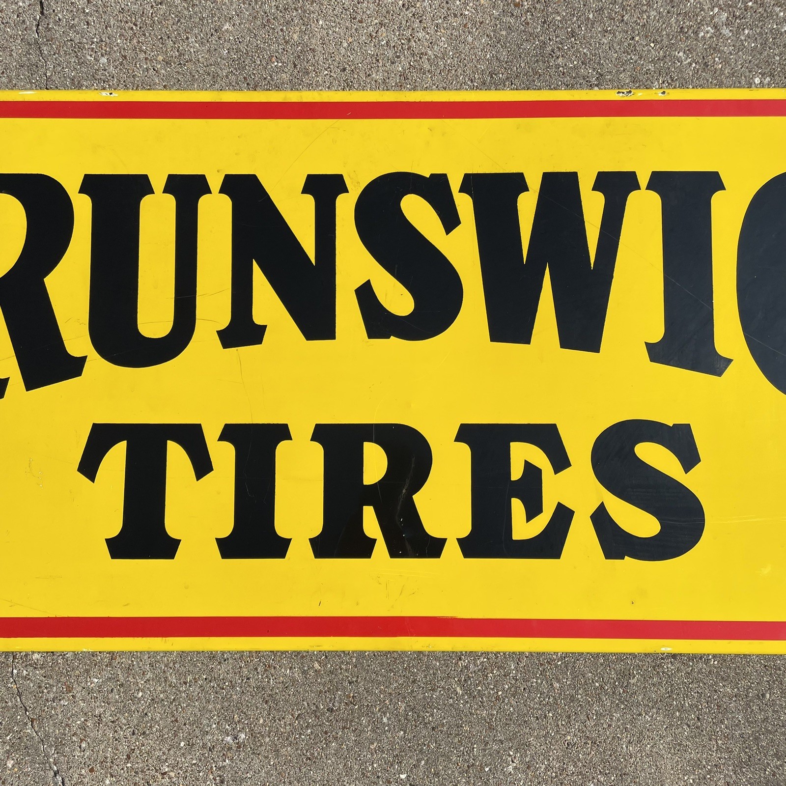 Brunswick Metal Service Station Advertising Sign 58” x 20” Vintage