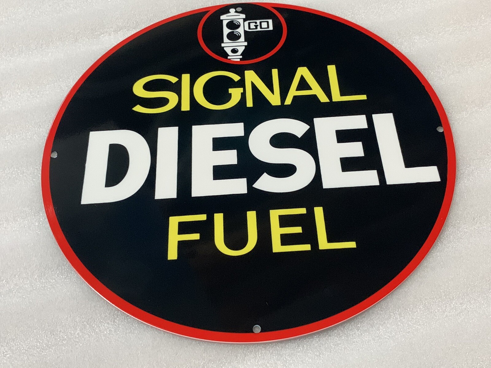12in SIGNAL DIESEL MOTOR OIL SIGN Gas Vintage Style Steel Sign Pump Plate