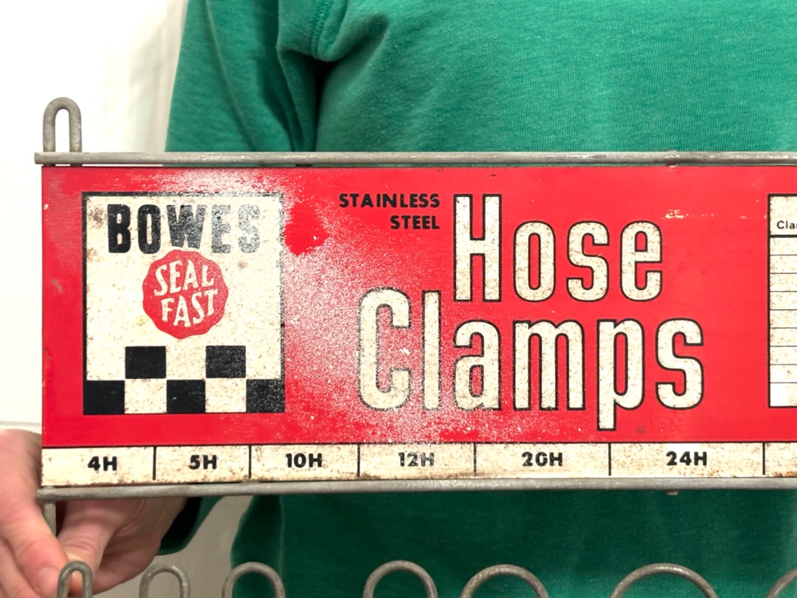 Vtg 1950s-60s Antique Bowes Seal Fast Advertising Metal Sign Display Gas Oil Car