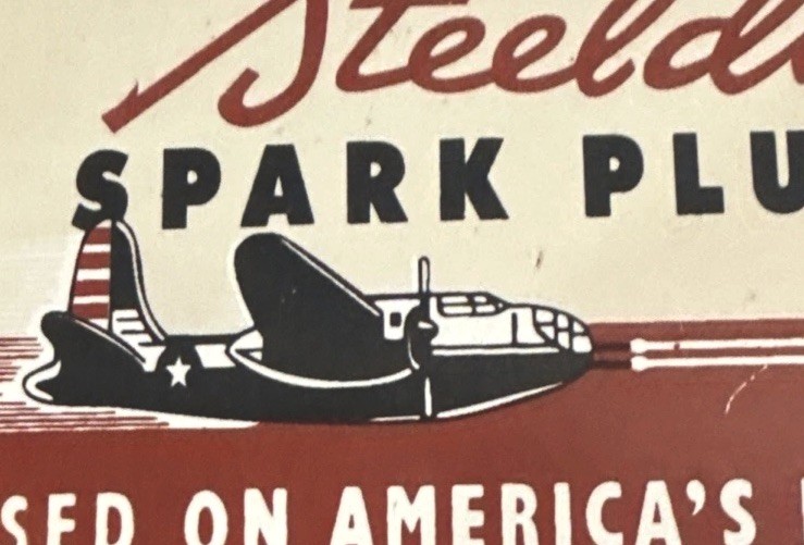 VINTAGE 12” AUTO-LITE SPARK PLUGS PORCELAIN SIGN CAR GAS TRUCK OIL MOTORCYCLE