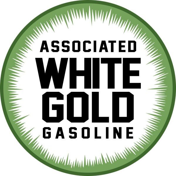 Associated White Gold Gasoline NEW Sign: 18″ Dia. Round USA STEEL