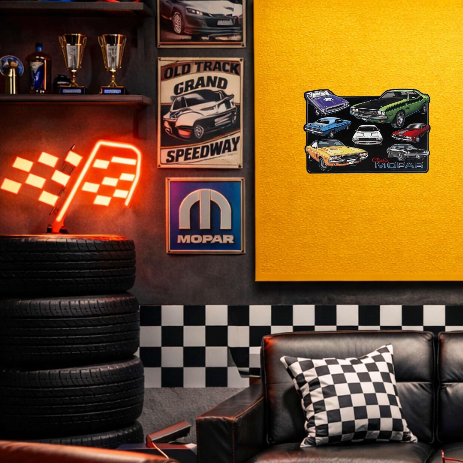 Large Classic Metal Sign – Mopar Collage Decor for Garage, Man Cave, or Shop