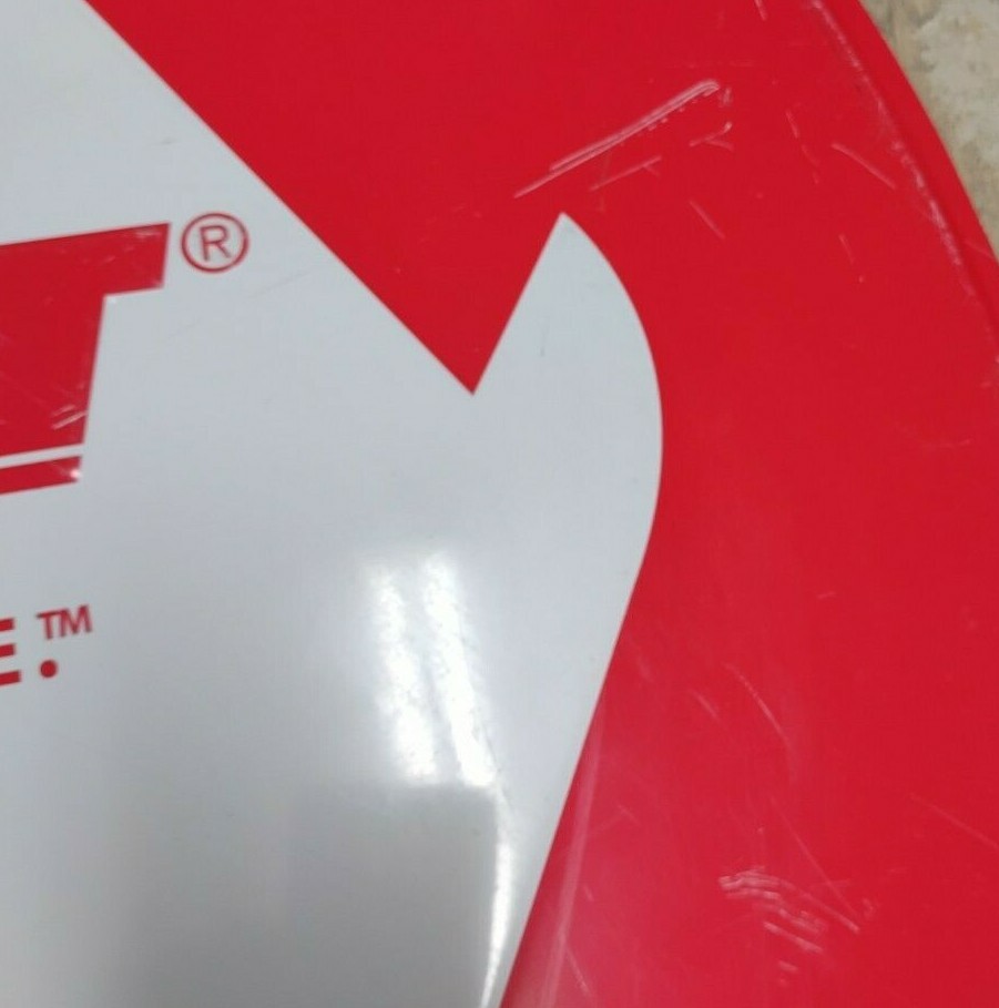 3 Inch Troy Bilt Dealer Sign Red & White No. 773-05194 Vintage Scratched Used
