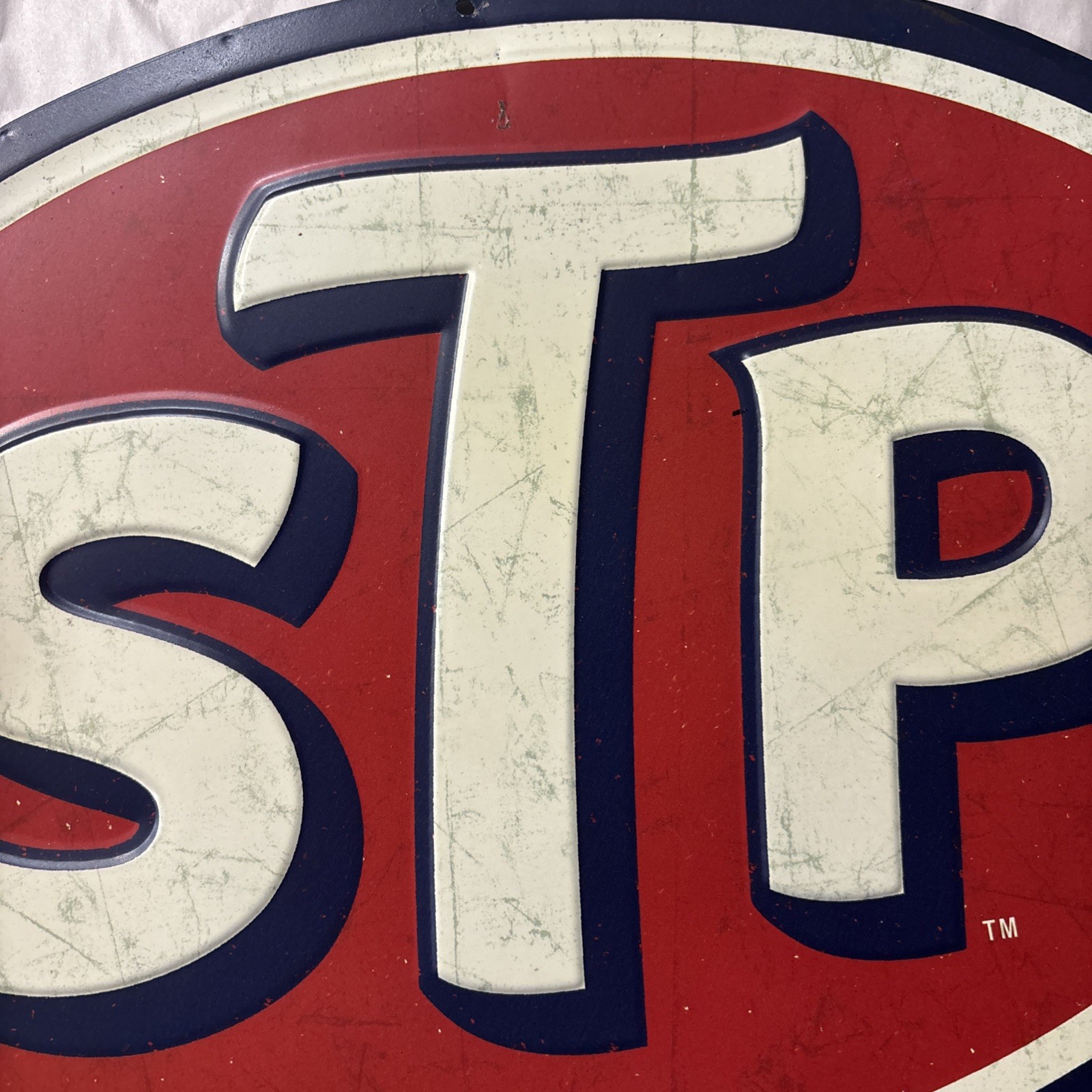 STP Reproduction Metal Embossed Sign Distressed 16″x 11″ Open Road Brands Gas