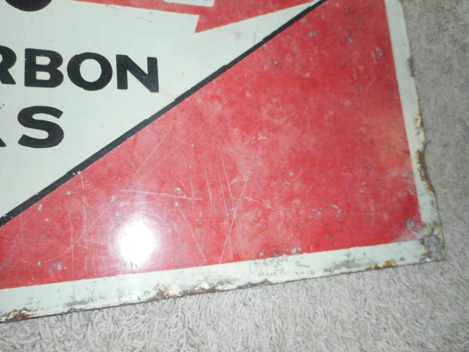 Vintage PORCELAIN NEVR NOX DIAMOND DX GASOLENE GAS STATION OIL ADVERTISING SIGN