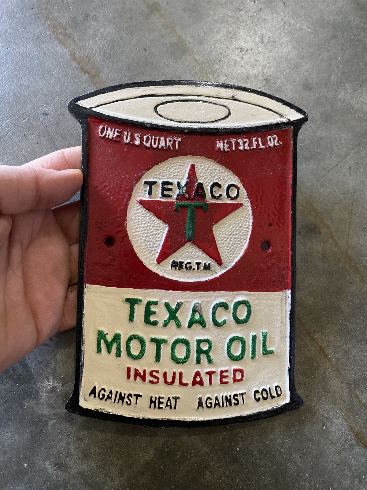 Texaco Oil Sign Plaque Coal Collector Man Cave Gas Advertisement 1/4 inch METAL