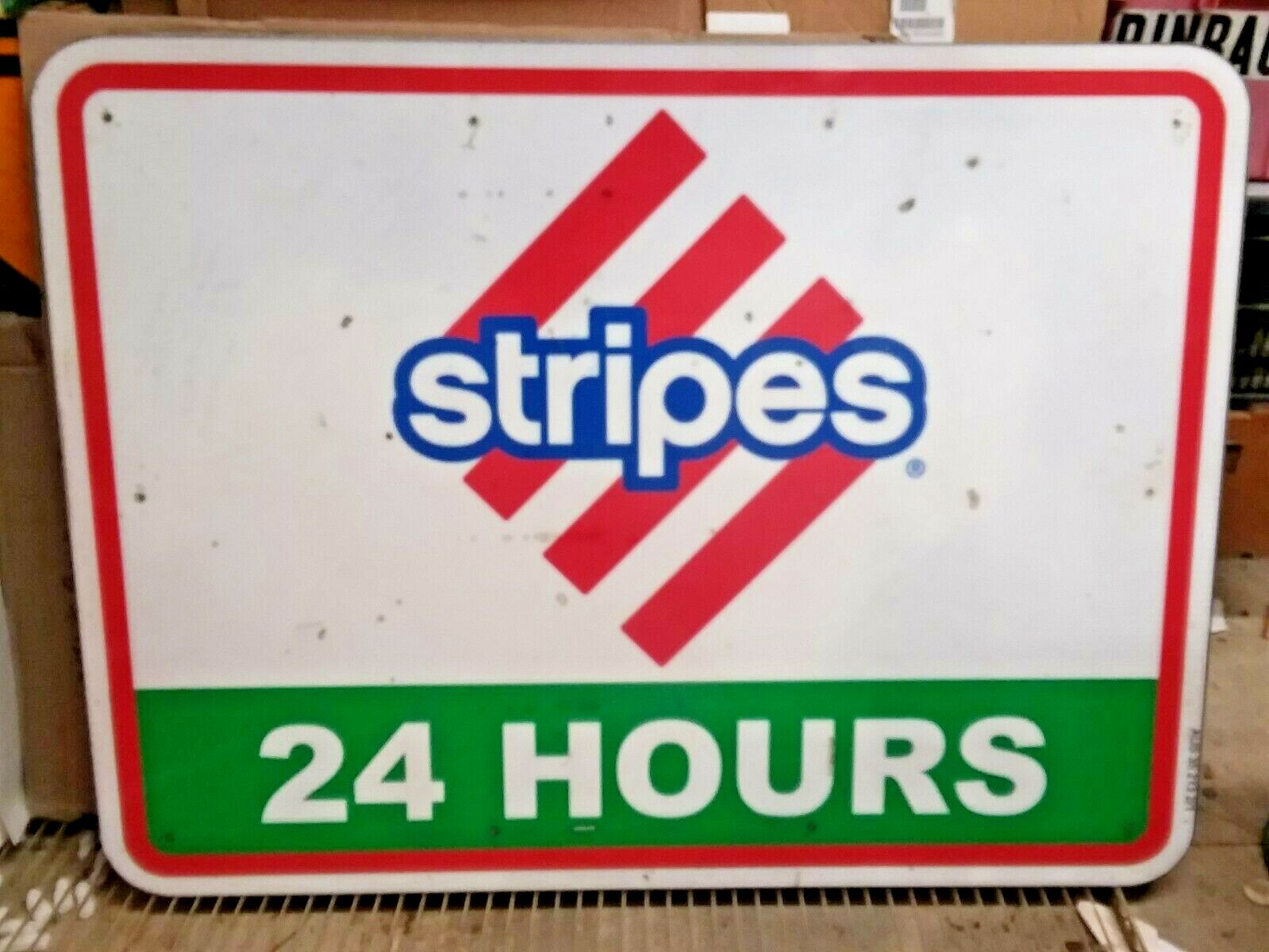 4s STRIPES GAS STATION/ OLIVE GARDEN RESTAURANT ADVERTISING HWY EXIT SIGN 48X36″