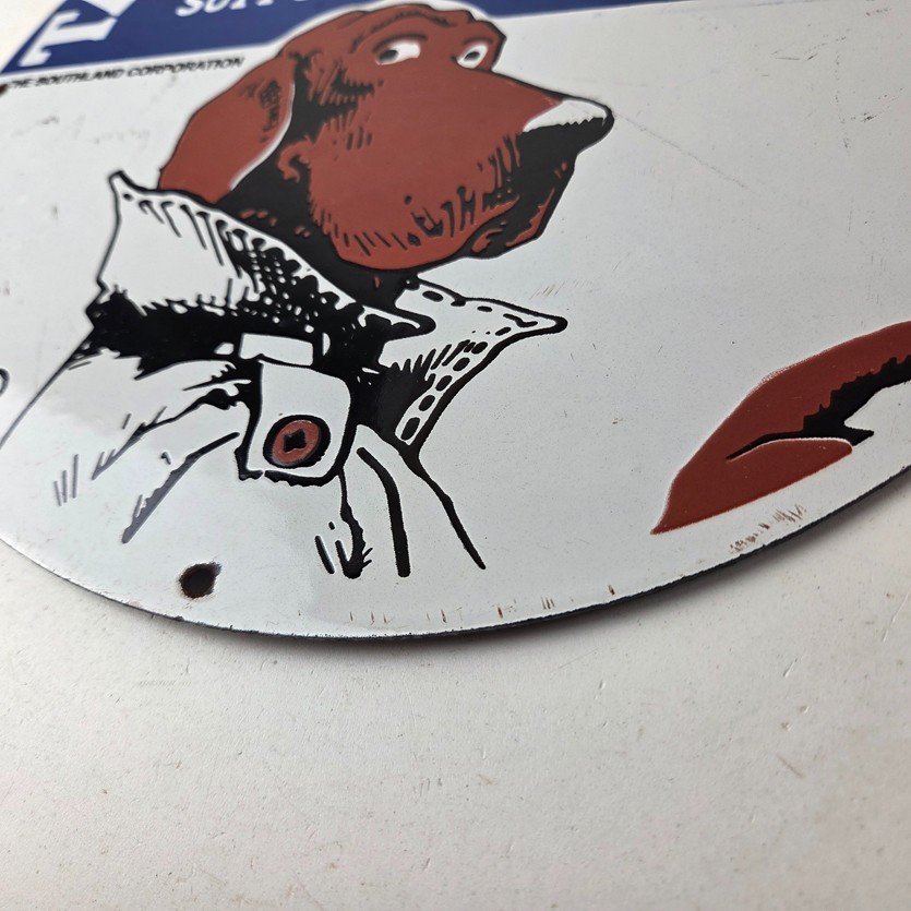 Vintage McGruff Crime Dog Sign – Porcelain Support Police Gas Pump Plate Sign