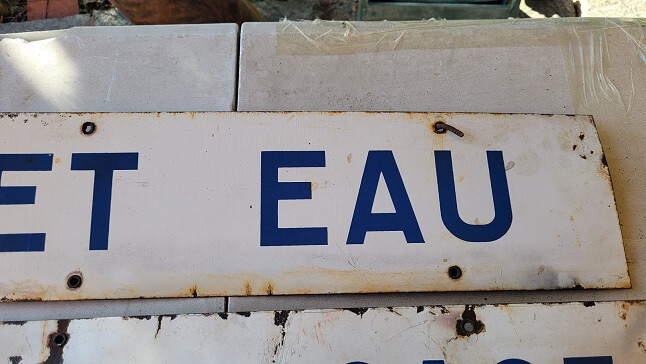 RARE 3 SIGN ORIGINAL ENAMEL 60’s french VITRACIER NEUHAUS 1963 MADE IN FRANCE