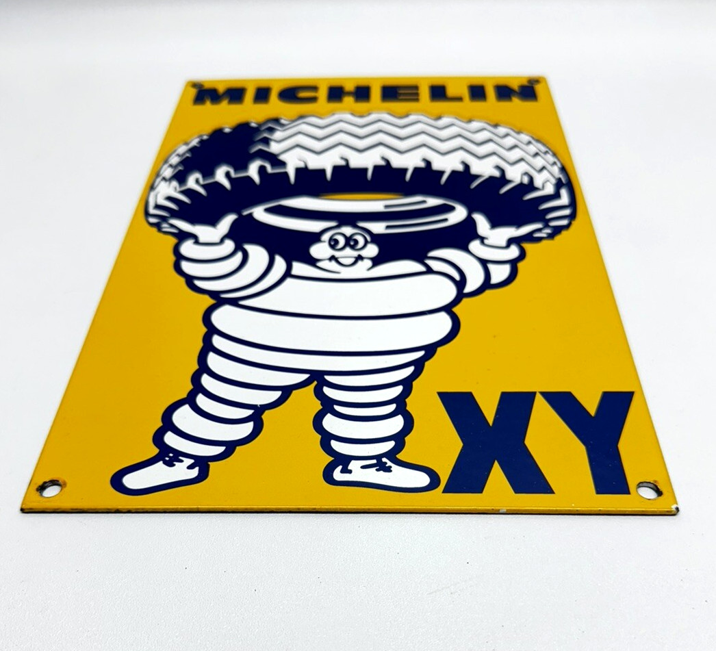Michelin XY Heavy Duty Tires – Vintage Porcelain Sign – Service Station Garage
