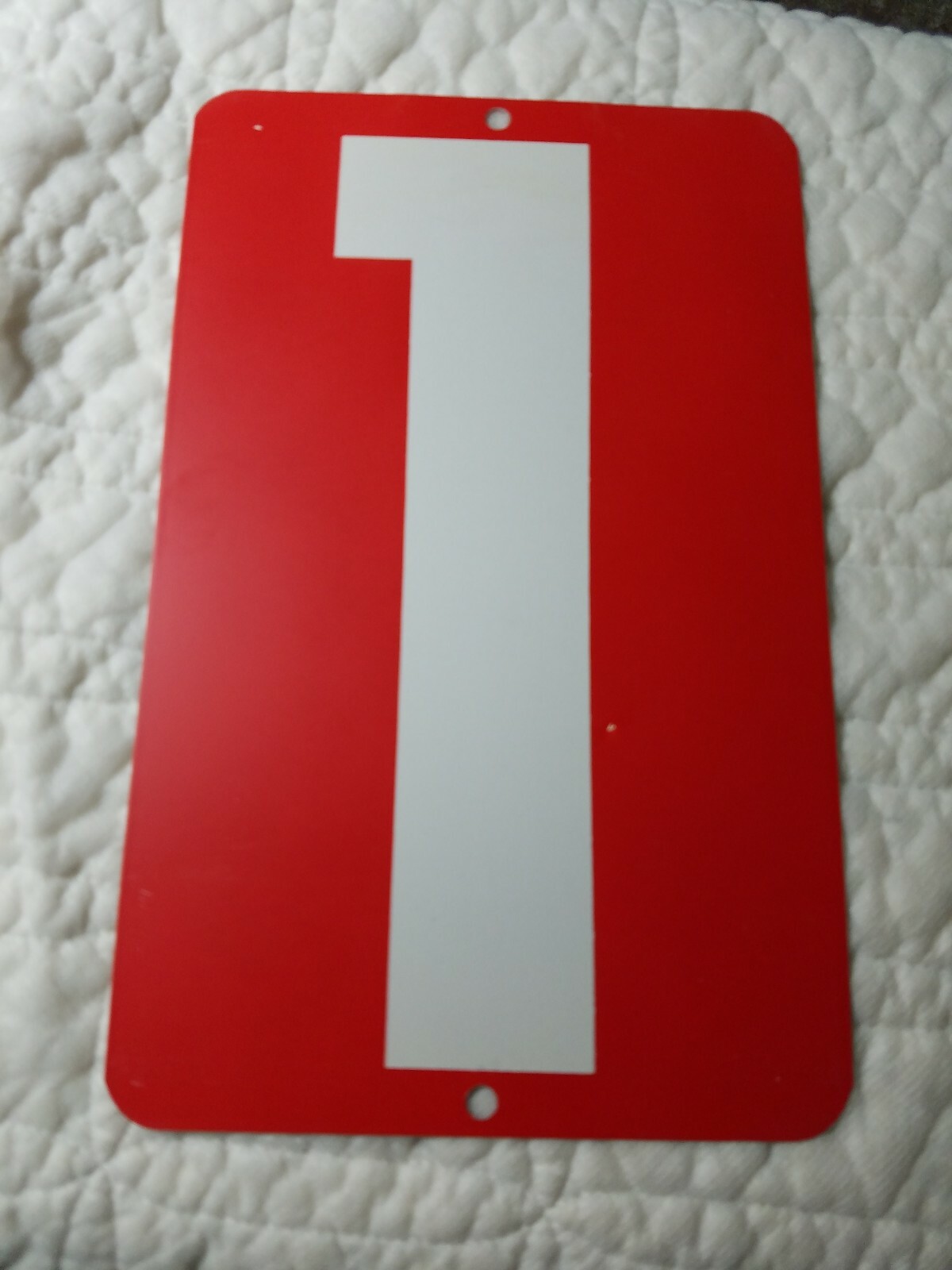 Vintage Gas Station Price Sign Number: 1 & 2 Two Sided Red-White