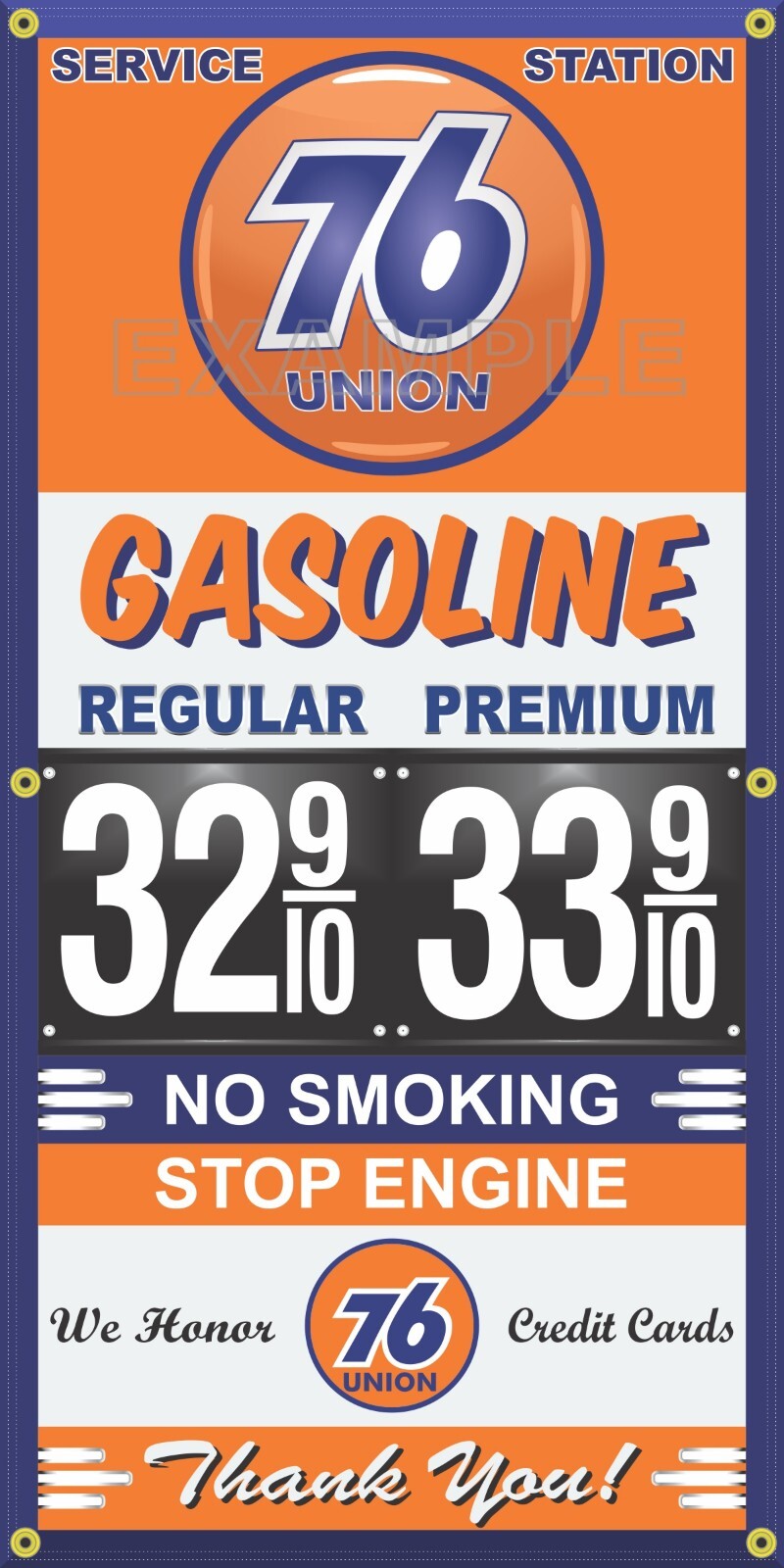 UNION 76 GAS STATION PRICE PER GALLON VINTAGE OLD SIGN REMAKE BANNER SIGN ART
