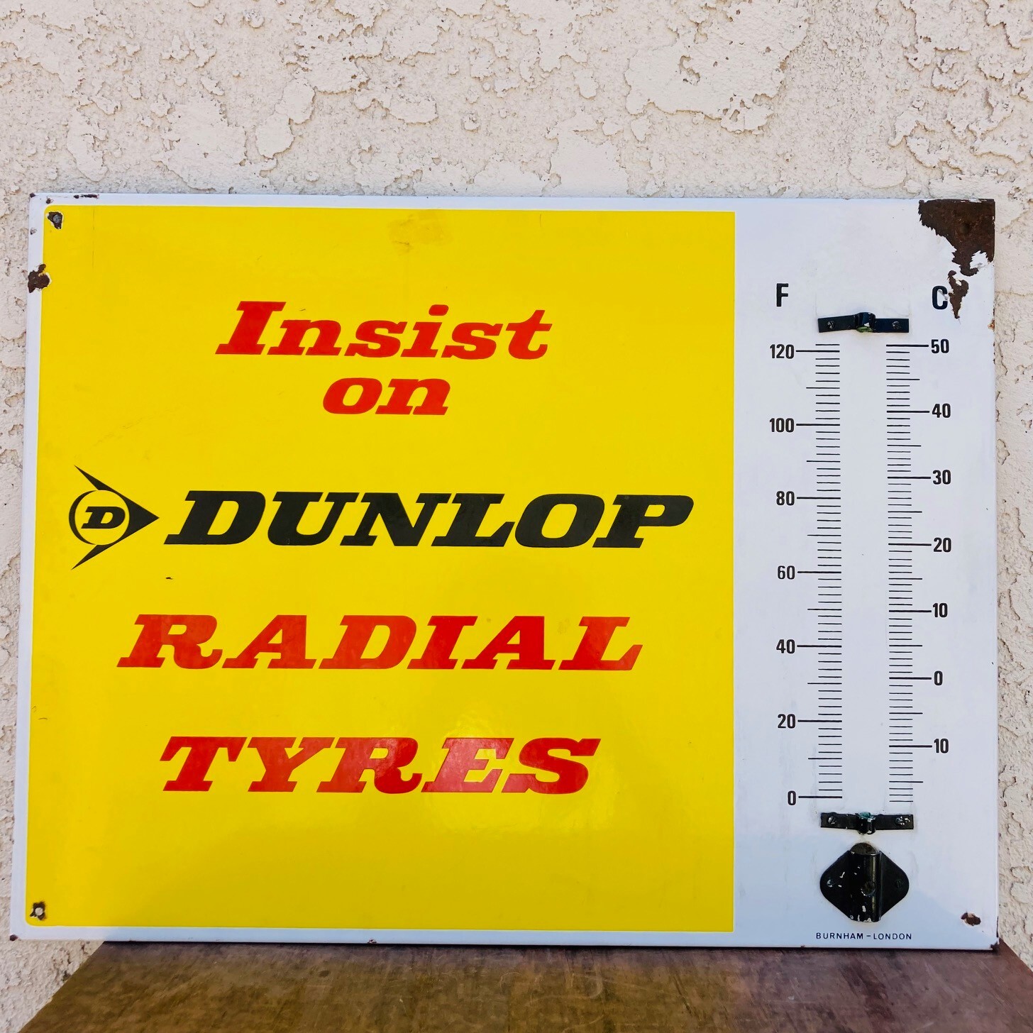 Vintage Original Dunlop Radial Tyres Sign, Advertising Sign, CE1060