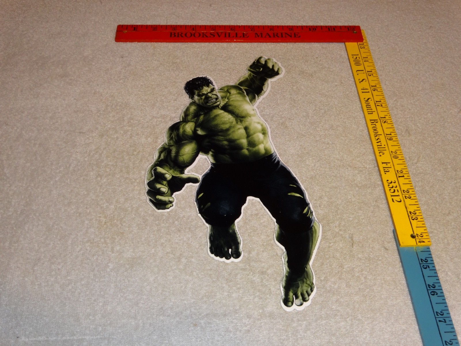 VINTAGE THE INCREDIBLE HULK BRUCE BANNER 13″ ENAMEL METAL MARVEL COMIC HERO SIGN