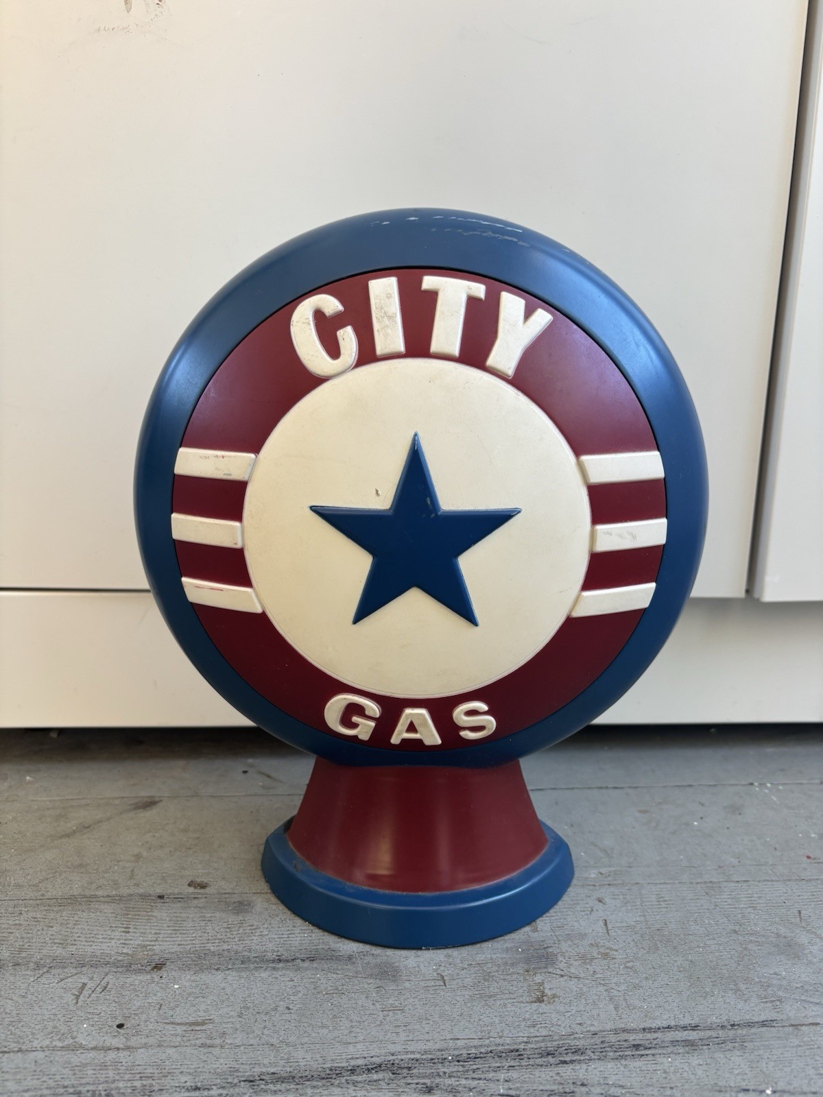 Vintage Style City Gas Gas Pump Globe Shell Man Cave Garage Decor