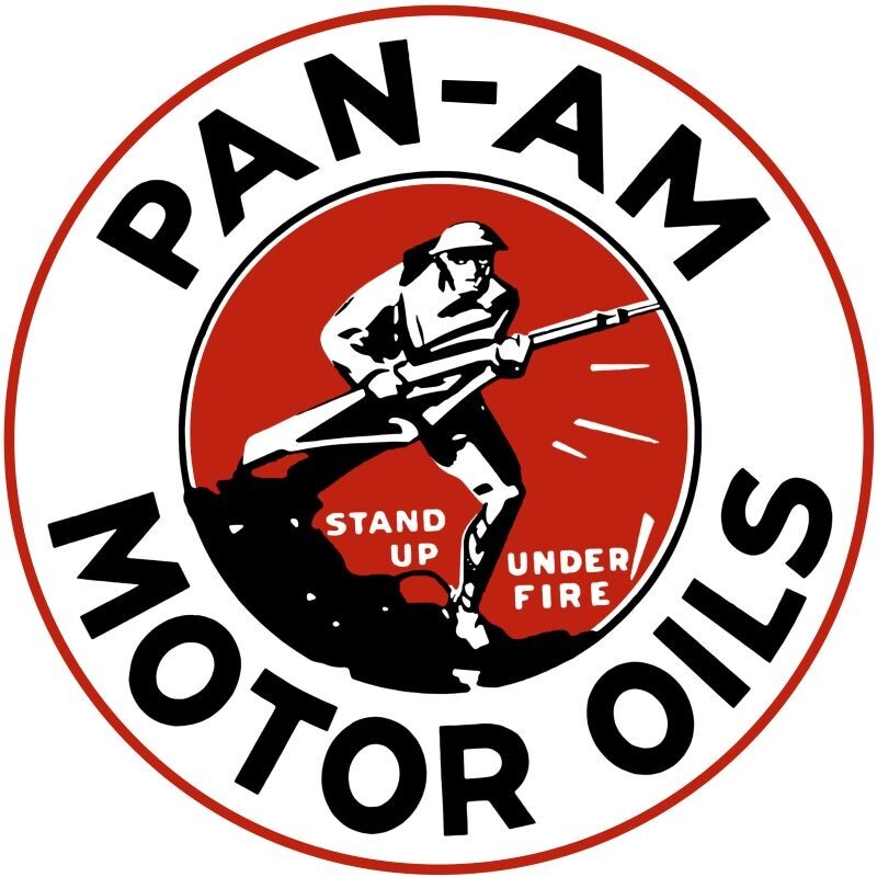 Pan Am Motor Oils WW1 Theme NEW Sign: 18″ Dia. Round USA STEEL XL- 4 LBS