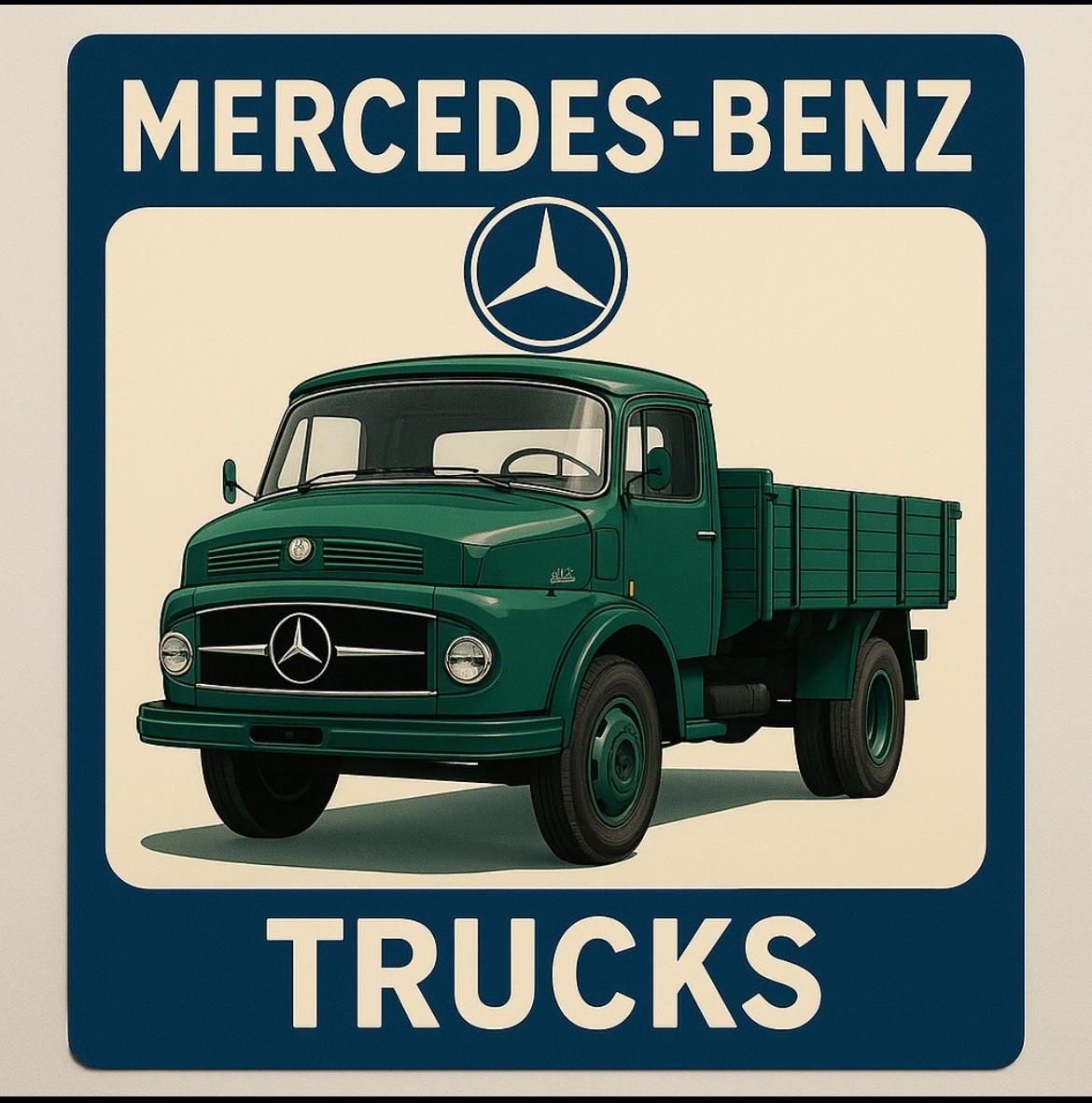 Mercedes Benz Trucks Service Sales Vintage Style Metal Sign