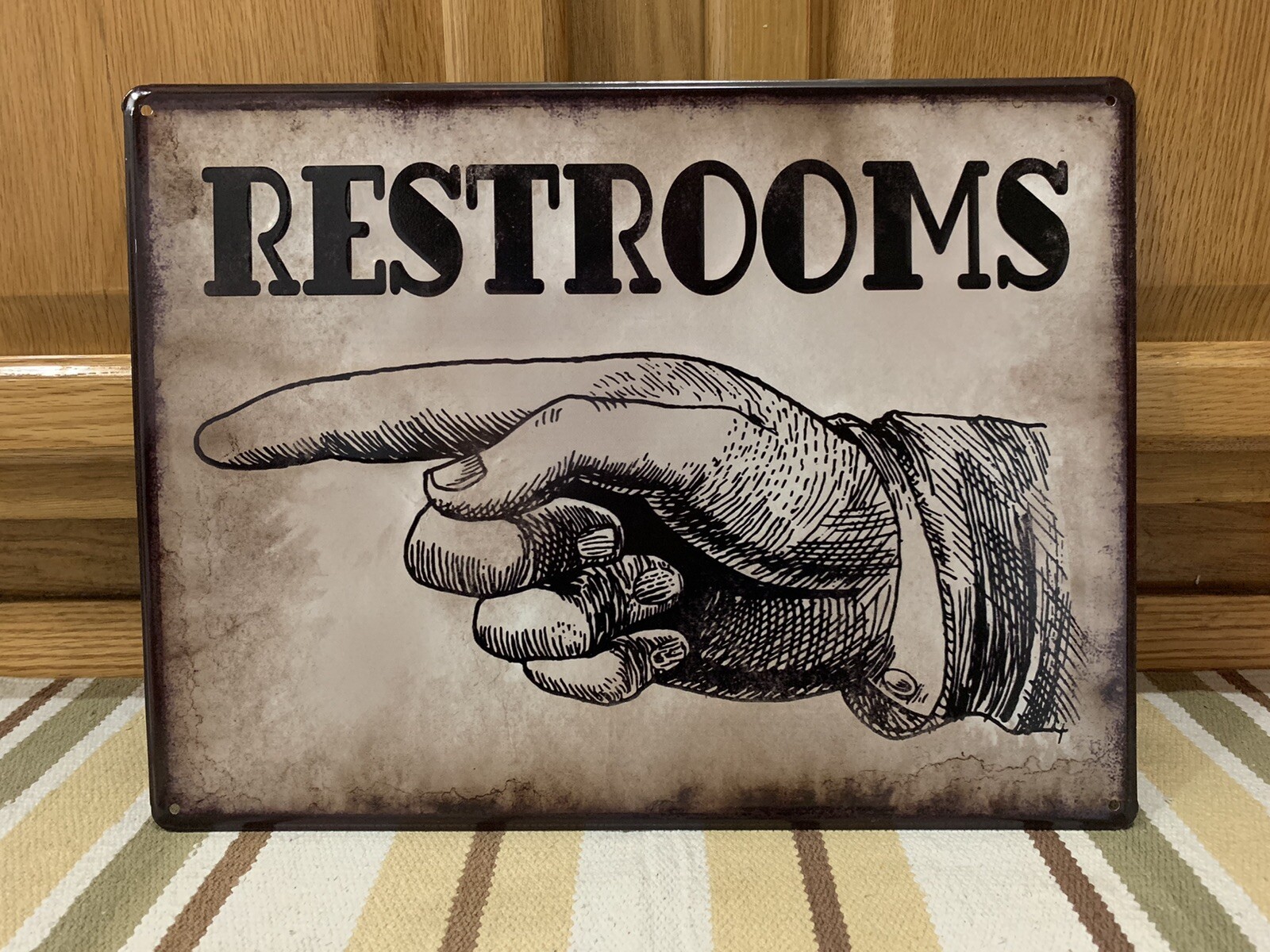 Restroom Sign Left Bathroom Men Ladies Women Boys Girls Rest Room Toilet