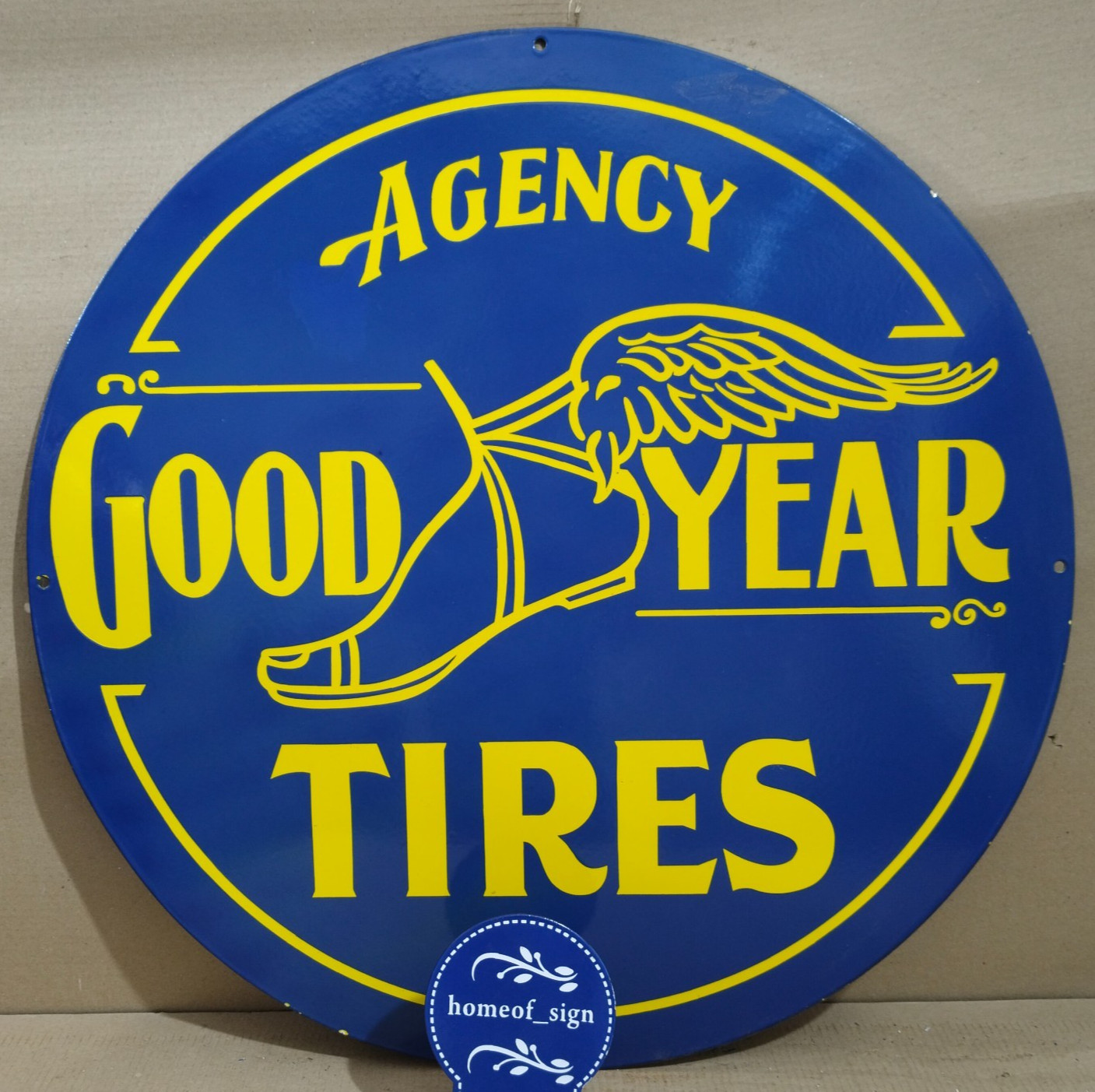 Good Year Tires Porcelain Enamel Sign 30 X 30 Inches 1 sides