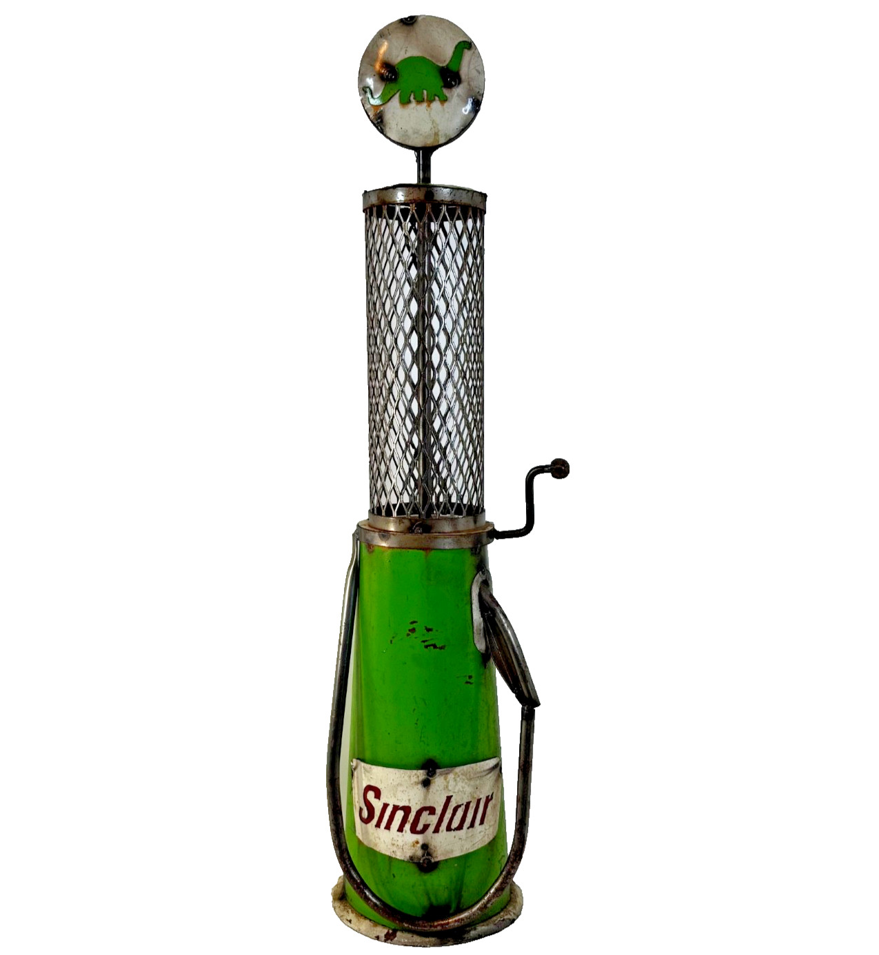Sinclair Dino Gas Pump Metal Art Sculpture Handmade Rustic Garage Decor