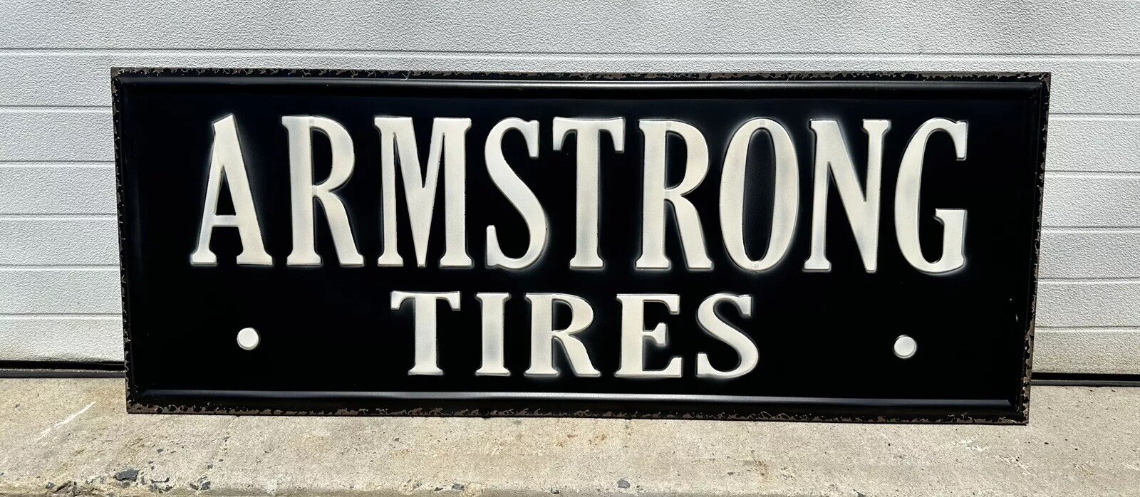 Armstrong Tires Sign Metal Gas Oil Garage Parts Tools Vintage Style Wall Decor