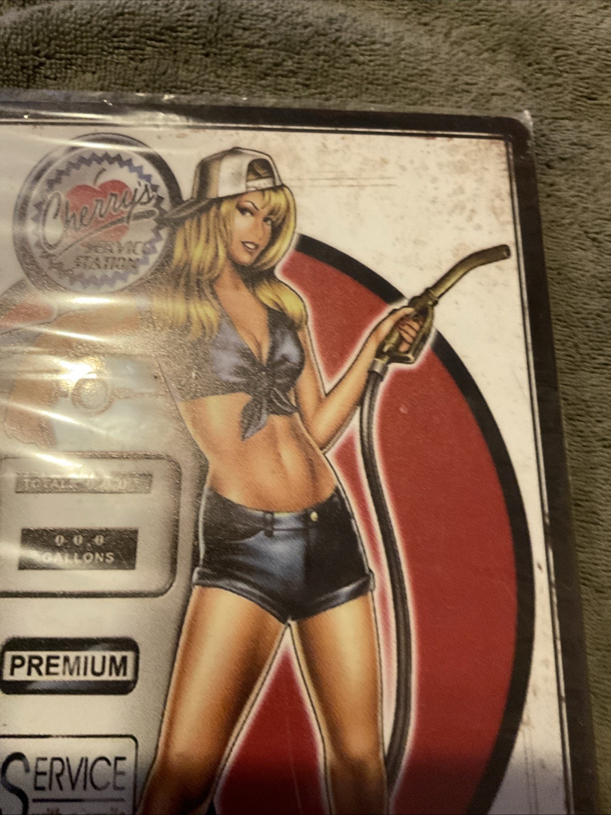 Filler Up Gas Girl Pump Pin Up Man Cave 8″X12″ TIN METAL SIGN