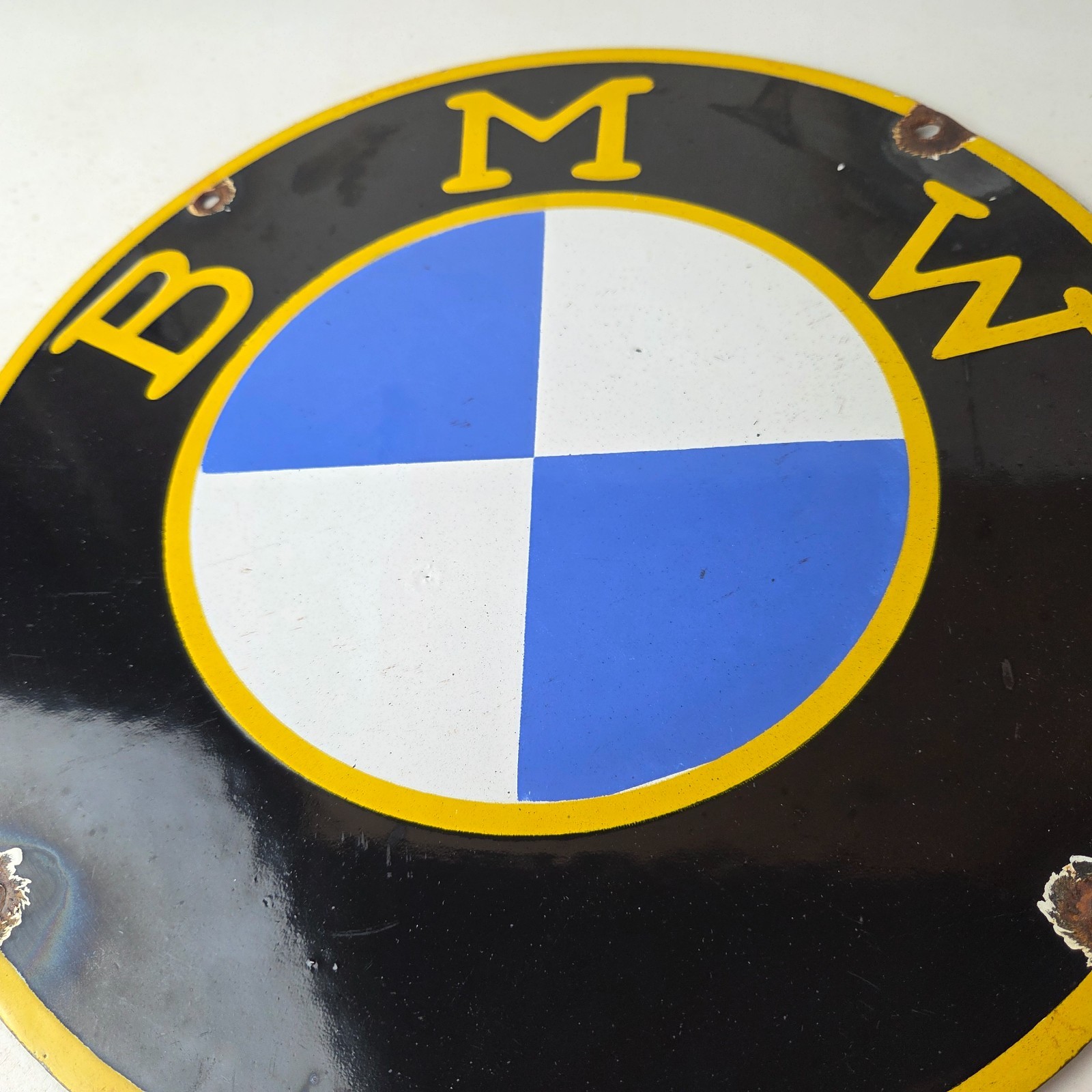 Vintage BMW Sign – Porcelain Gas Pump Sales Dealership Service Auto Sign