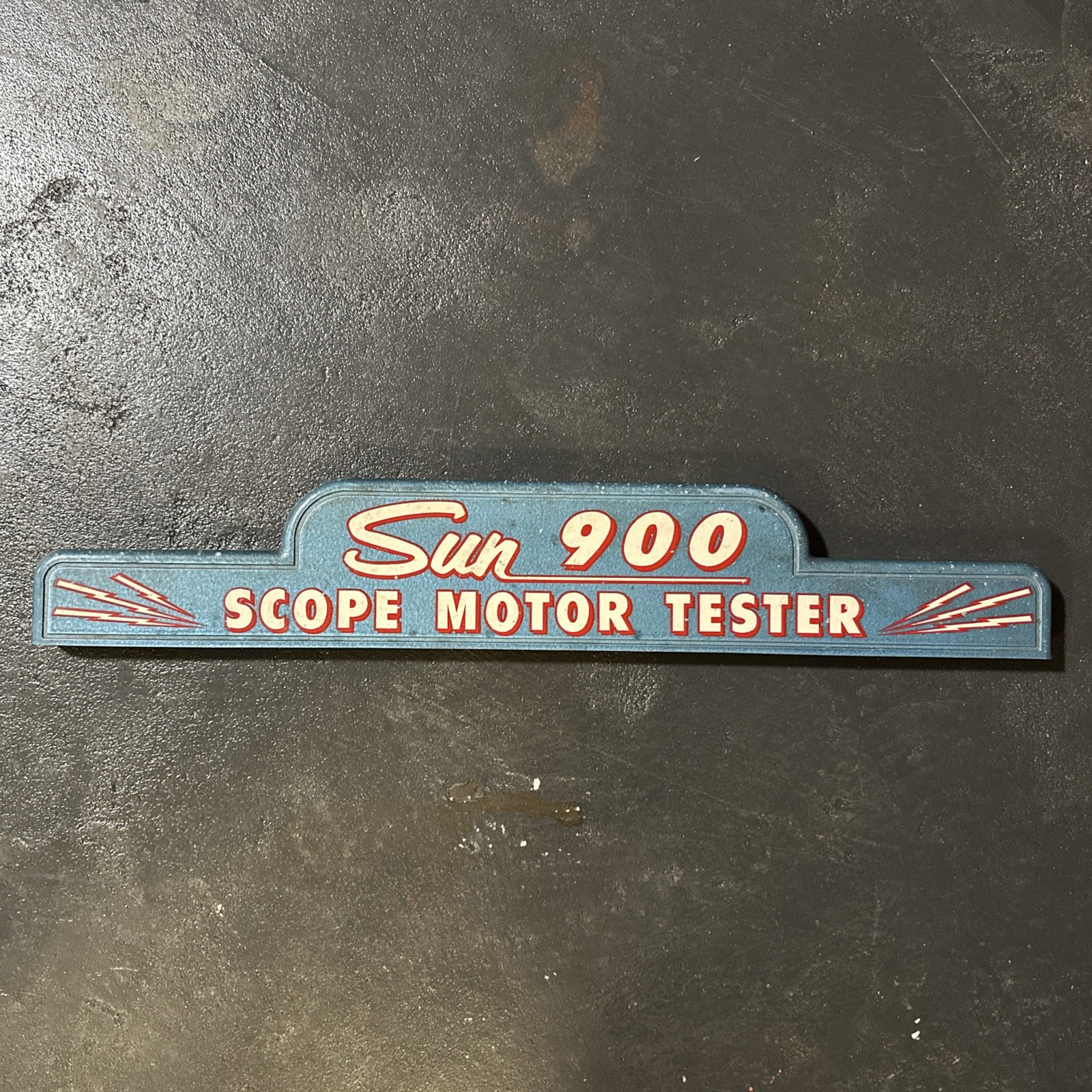 Vintage Sun Motor Tester Gas Filling Station Repair Shop Equipment Scope Sign