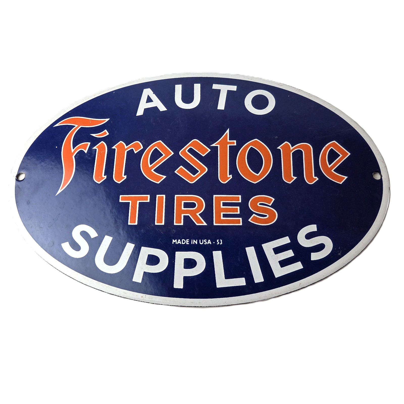 Vintage Firestone Tires Sign – Auto Supplies Gas Pump Porcelain Sign