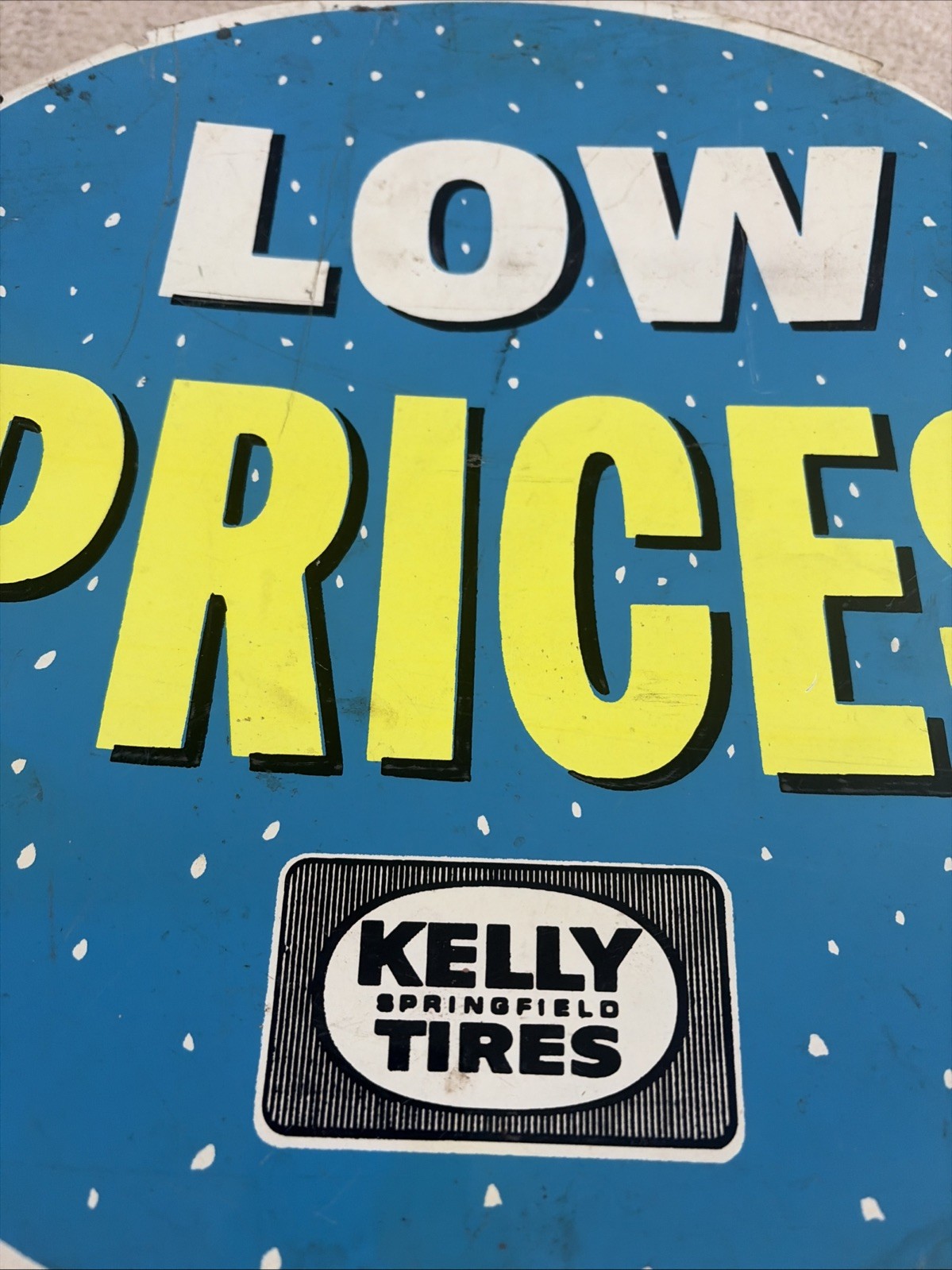 VINTAGE KELLY SPRINGFIELD TIRE SIGN ORIGINAL