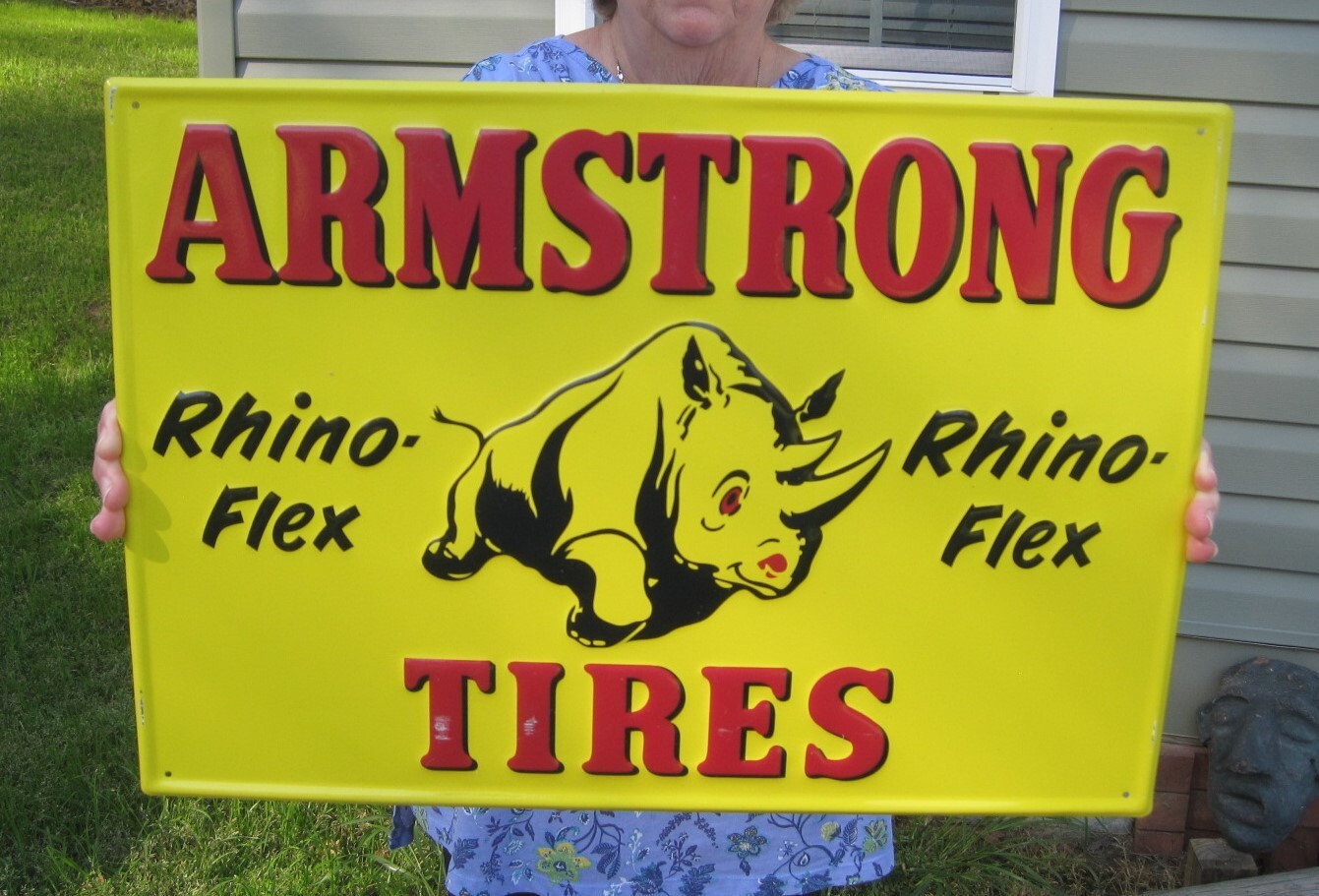 Armstrong Rhino Flex Tires 20″ x 14″ Steel Sign Gas Oil Service Station
