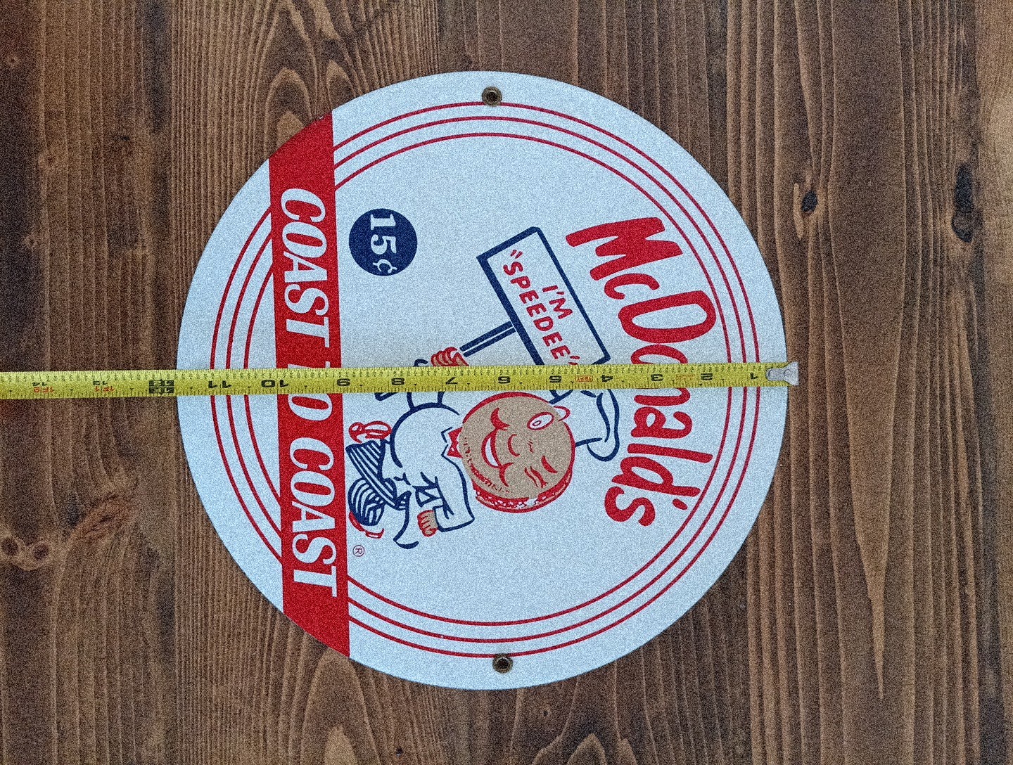 VINTAGE MCDONALD’S PORCELAIN SIGN SPEEDEE PEPSI COKE PIGGLY WIGGLY IN-N-OUT GAS