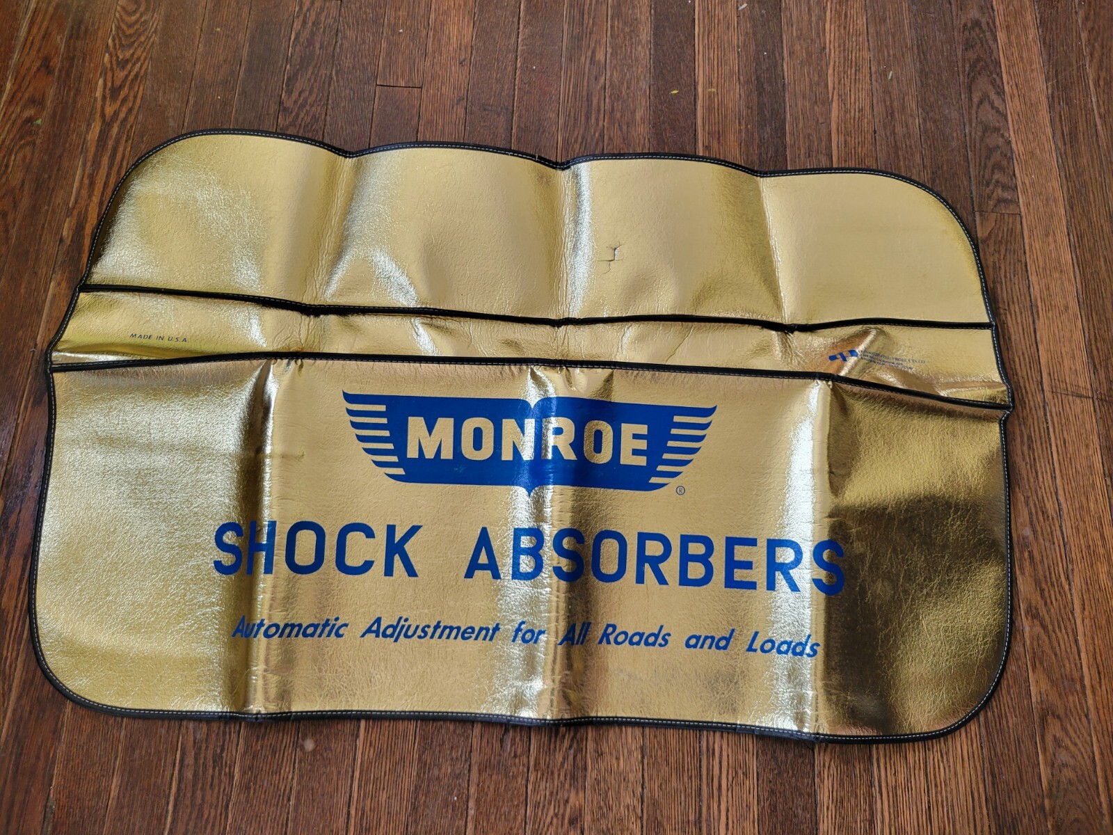 Vintage MONROE SHOCK sign gas oil garage mechanic fender cover 60s70s chevy ford