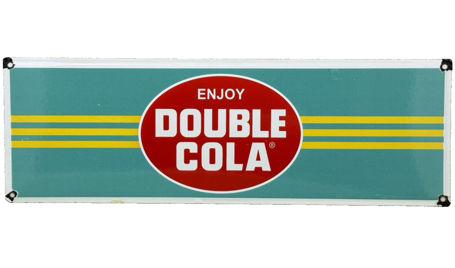 VINTAGE DOUBLE COLA PORCELAIN SIGN GAS STATION DEW PEPSI OIL DR PEPPER COCA