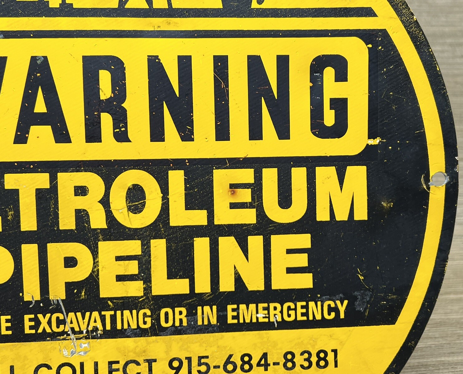 VINTAGE MOBIL PIPELINE SIGN GAS STATION MOTOR OIL PUMP PETROLEUM GASOLINE DIG