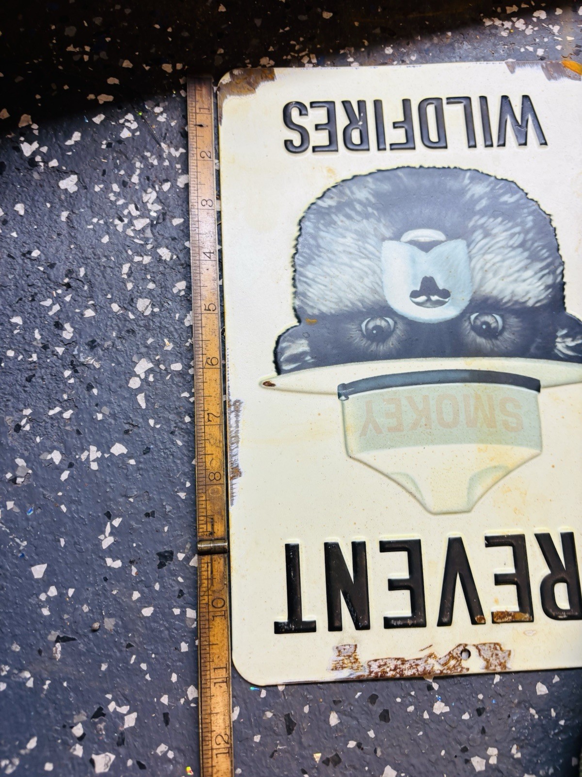 Smokey Metal Tin Porcelain Advertising Sign