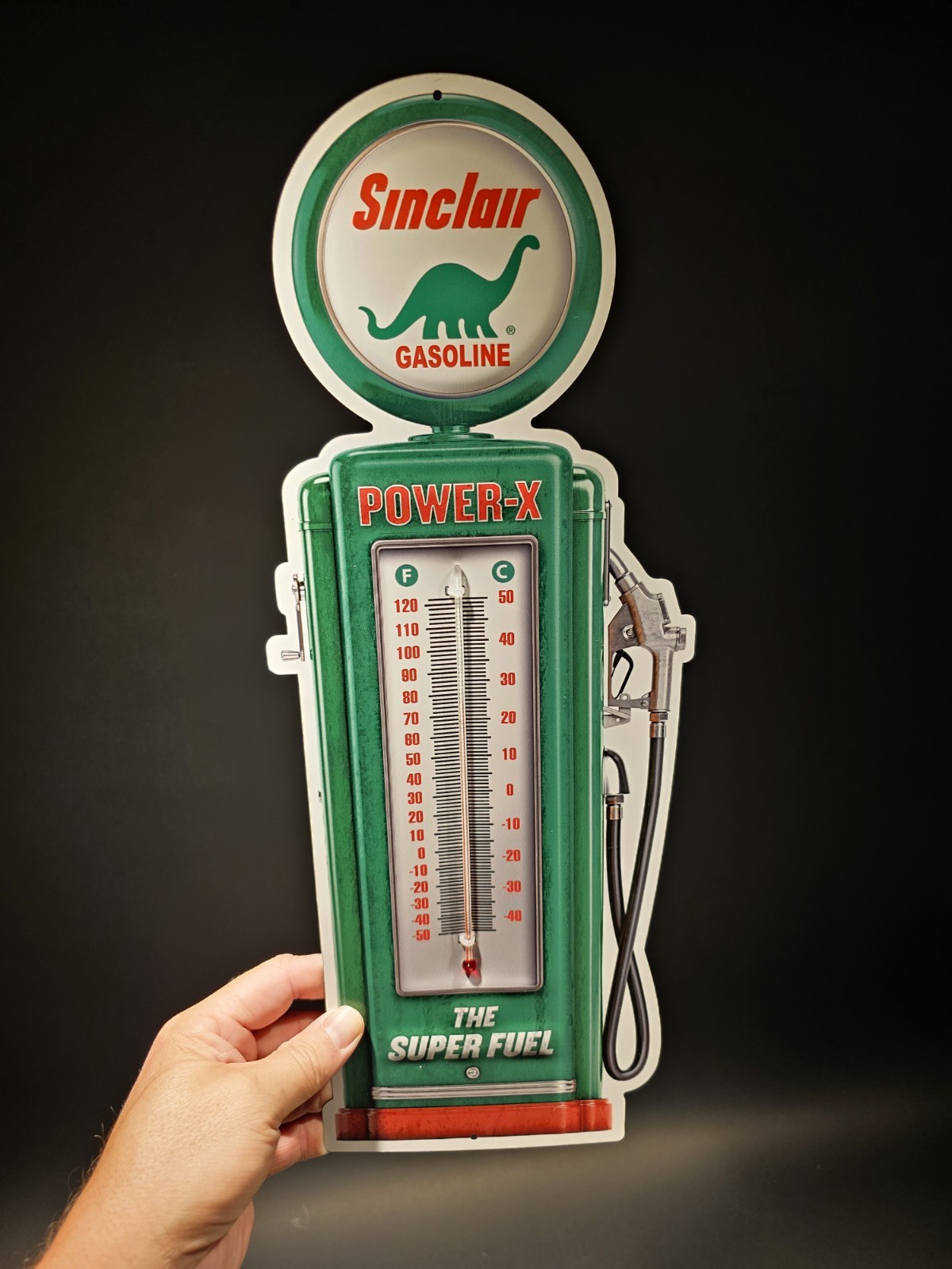 17 1/2 ” Metal Vintage Style Sinclair Thermometer Sign