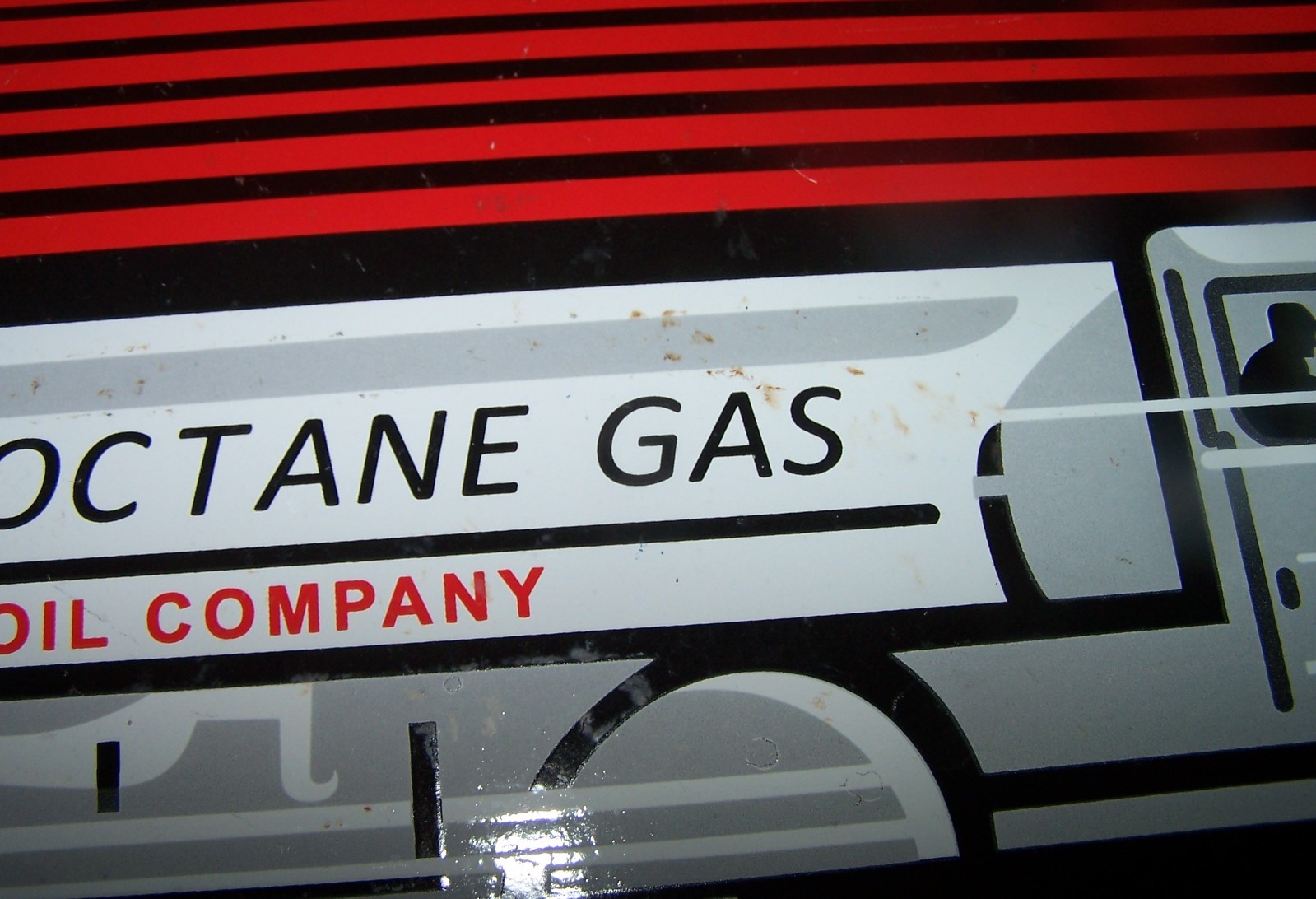 Large 24 In Diameter Hudson Regular 2 Sided Porcelain Sign Hi-Octane Gas Oil