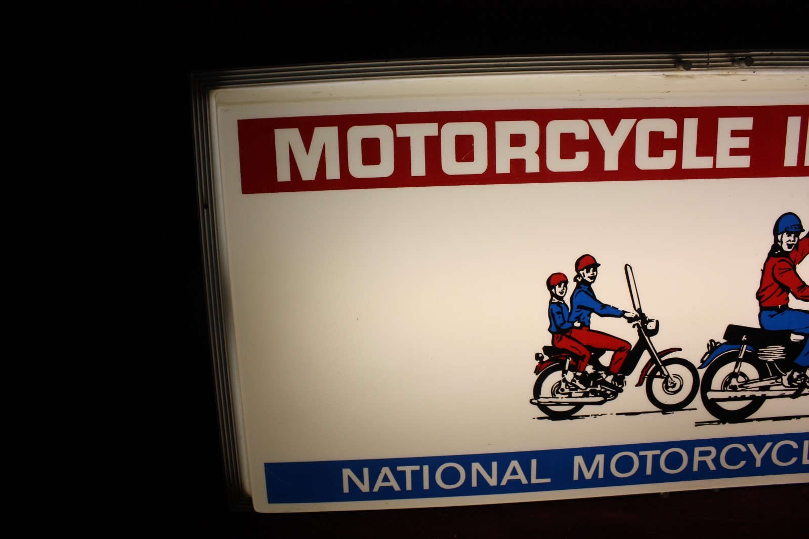 ** VINTAGE MOTORCYCLE PLAN INC INSURANCE ADVERTISING SIGN LIGHTED WORKING **