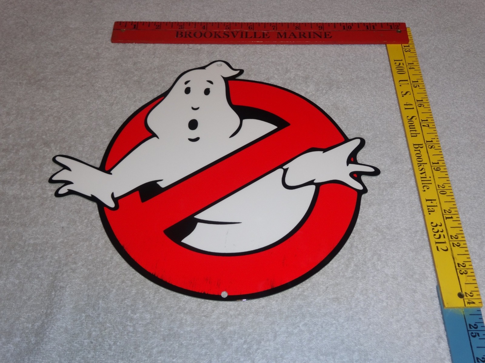 VINTAGE GHOSTBUSTERS NO ICON GHOST👻1′ METAL MOVIE 2 3 TV SODA GASOLINE OIL SIGN