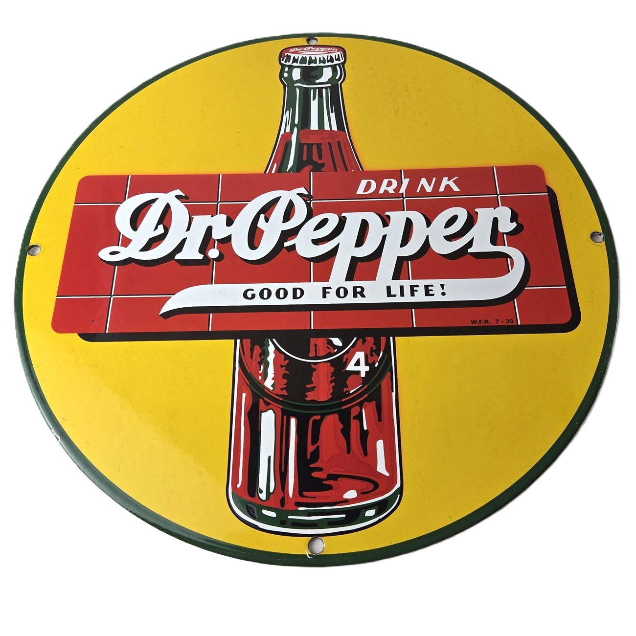 Vintage Dr Pepper Porcelain Sign – Beverage Collection Man Cave Bar Gas Sign