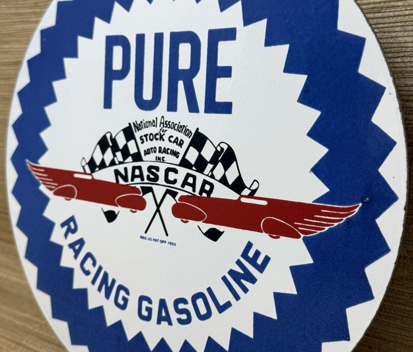 VINTAGE PURE GASOLINE PORCELAIN SIGN GAS STATION PUMP PLATE MOTOR OIL SERVICE