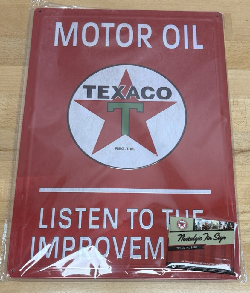 Texaco Star Motor Oil 12×17″ Metal Sign. New Red Sign. Motor Oils.