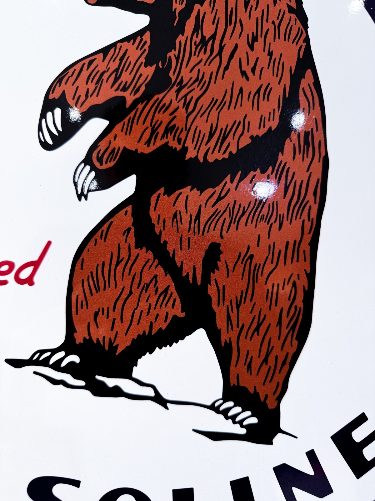 Vintage Bear Oil Company Grizzly Gasoline Heavy Metal Sign – 19.7″ (50cm)