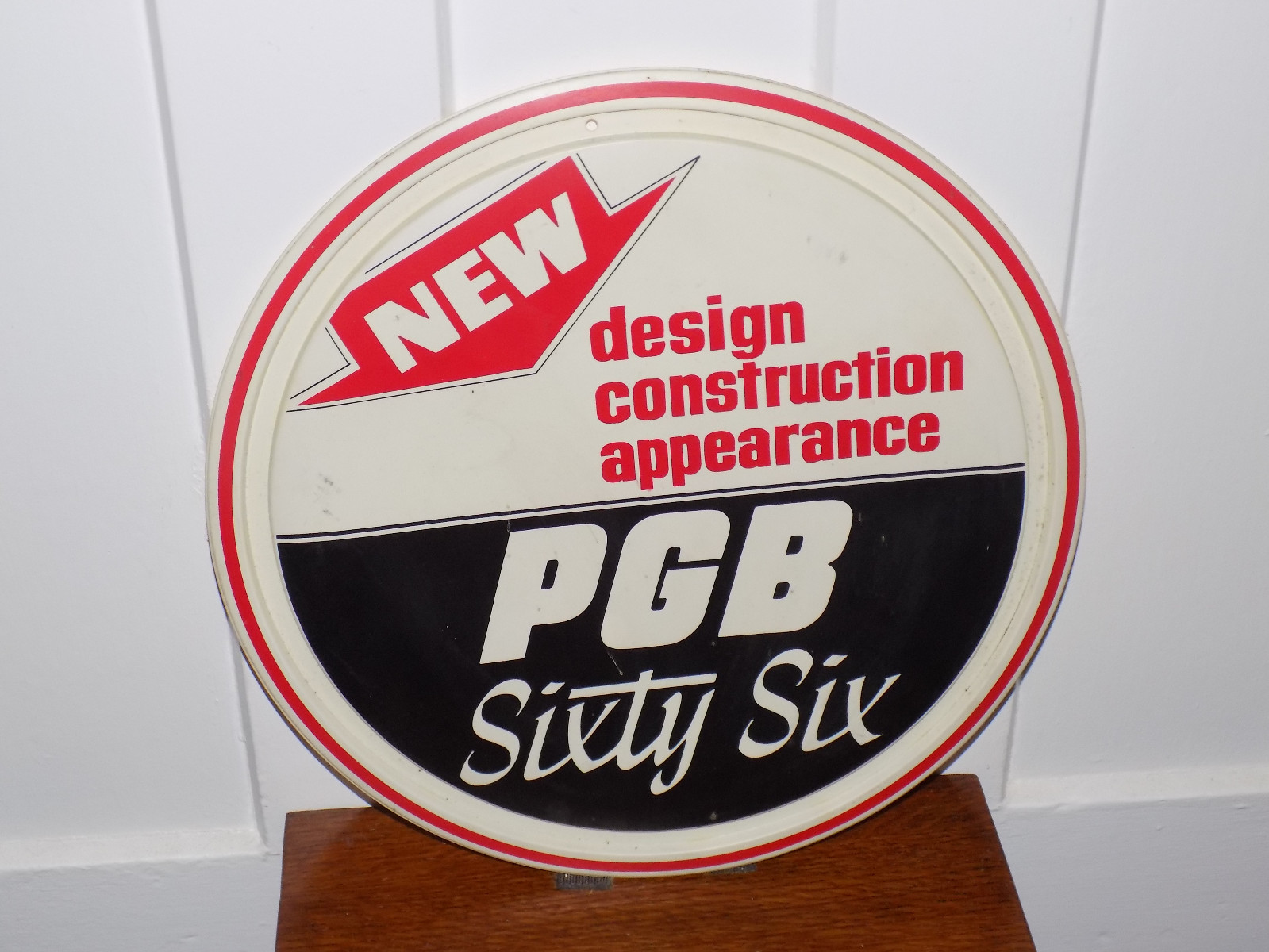Vintage PGB Sixty Six Plastic Tire Insert Display Sign